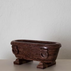 Planter Marble Red Swedish 19th Century Oval Sarkofag Shape, Sweden