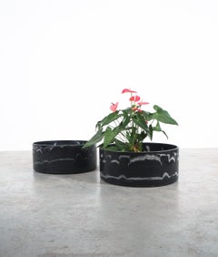 Planter Pot Black Cast Marble Jardinière, Austria, circa 1960