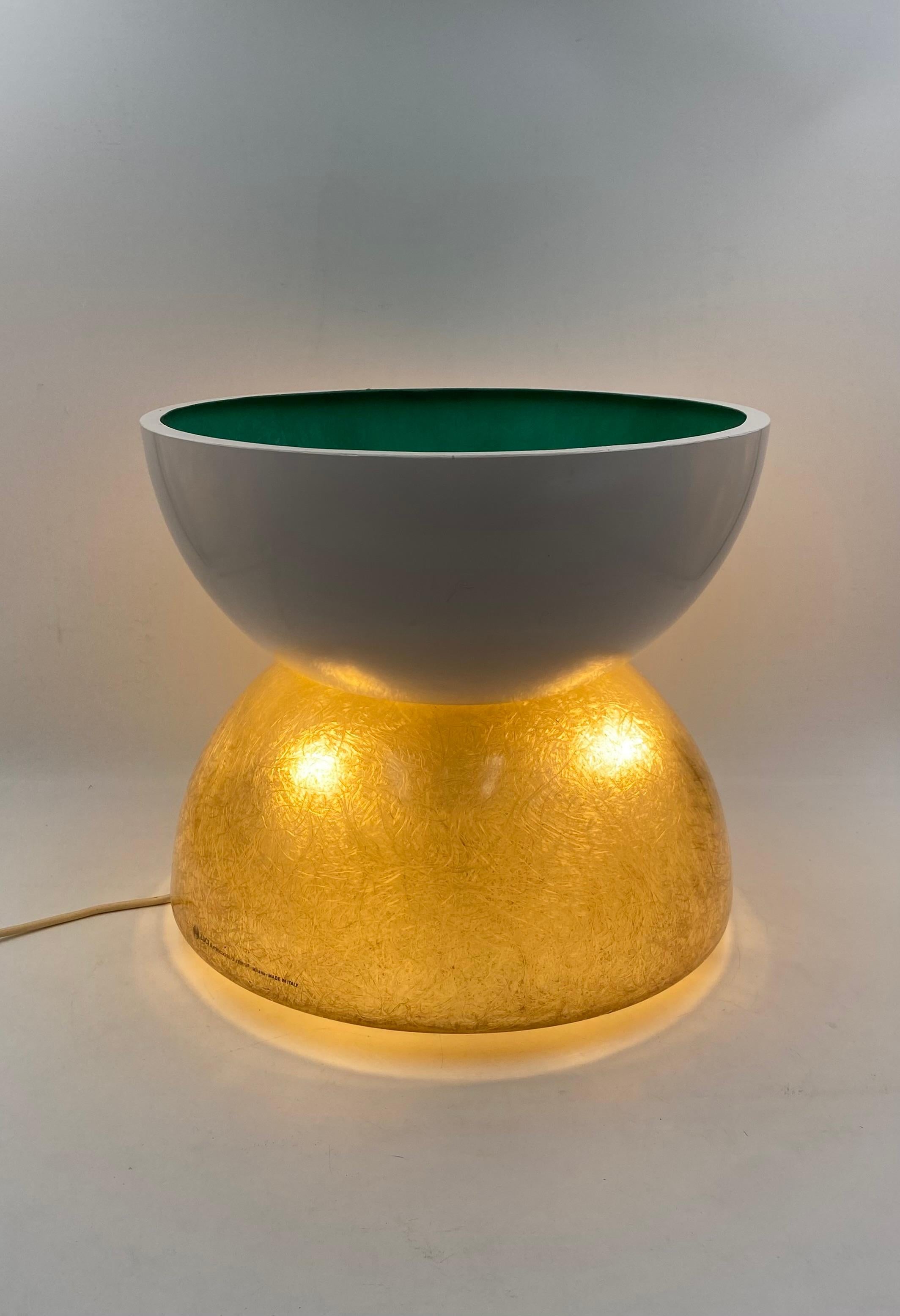 Planter / Pot fiberglass lamp, Luci Milano Italy, 1970s For Sale 9
