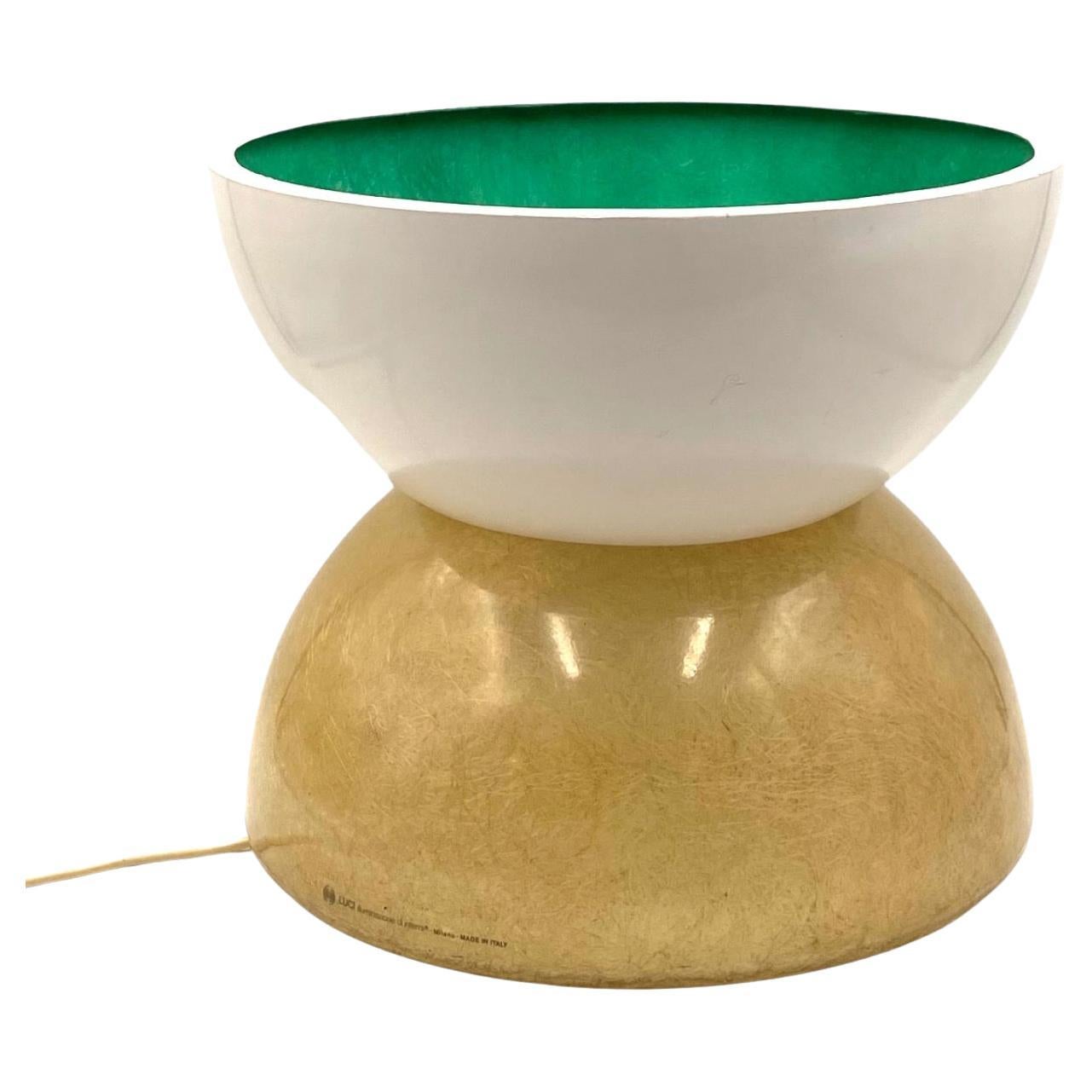 Planter / Pot fiberglass lamp, Luci Milano Italy, 1970s