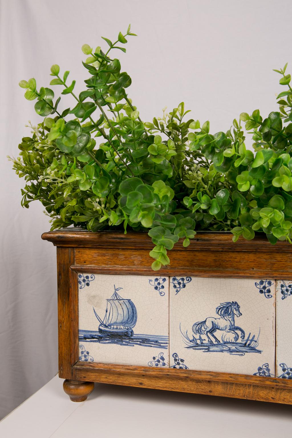 Planter with Dutch Delft Tiles from the 18th Century 1
