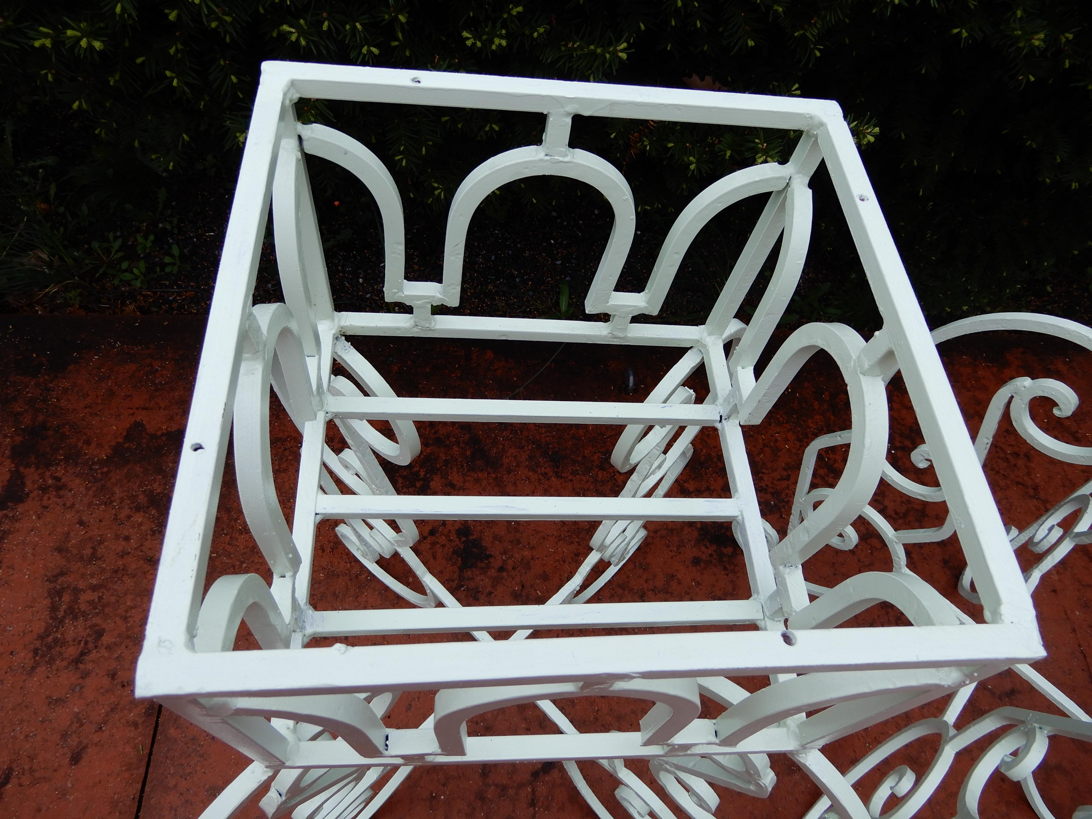 Mid-20th Century Planters ornate Wrought Iron Pair For Sale