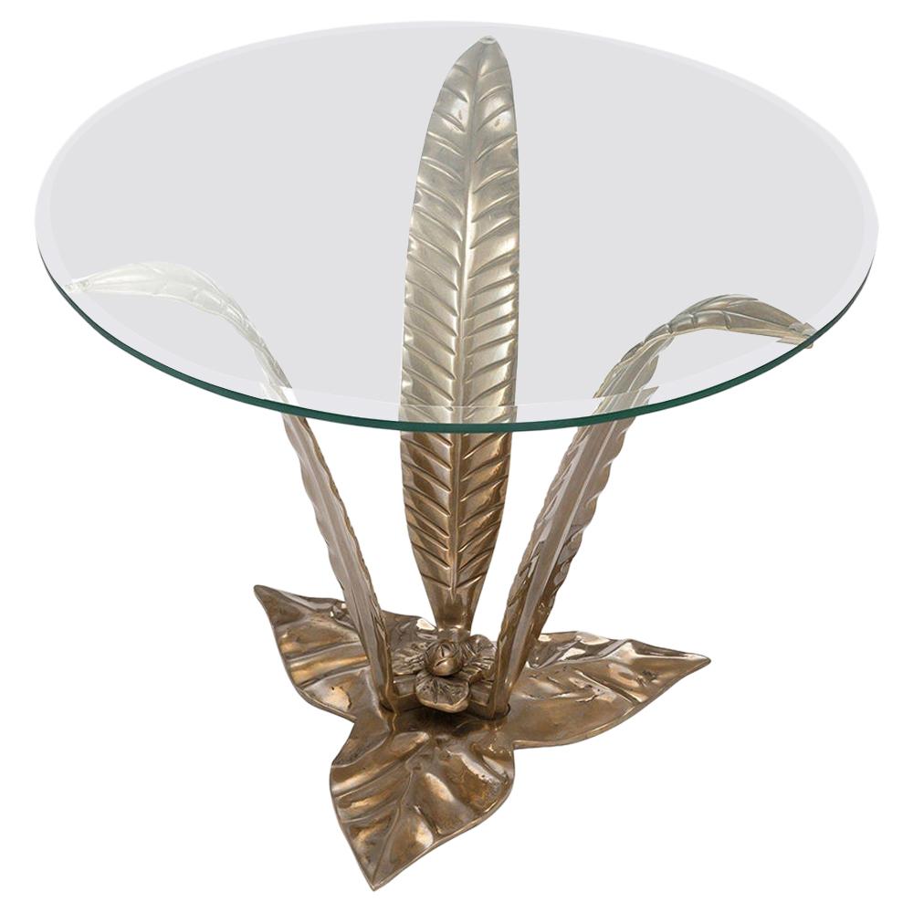 Planting Side Table in Solid Brass