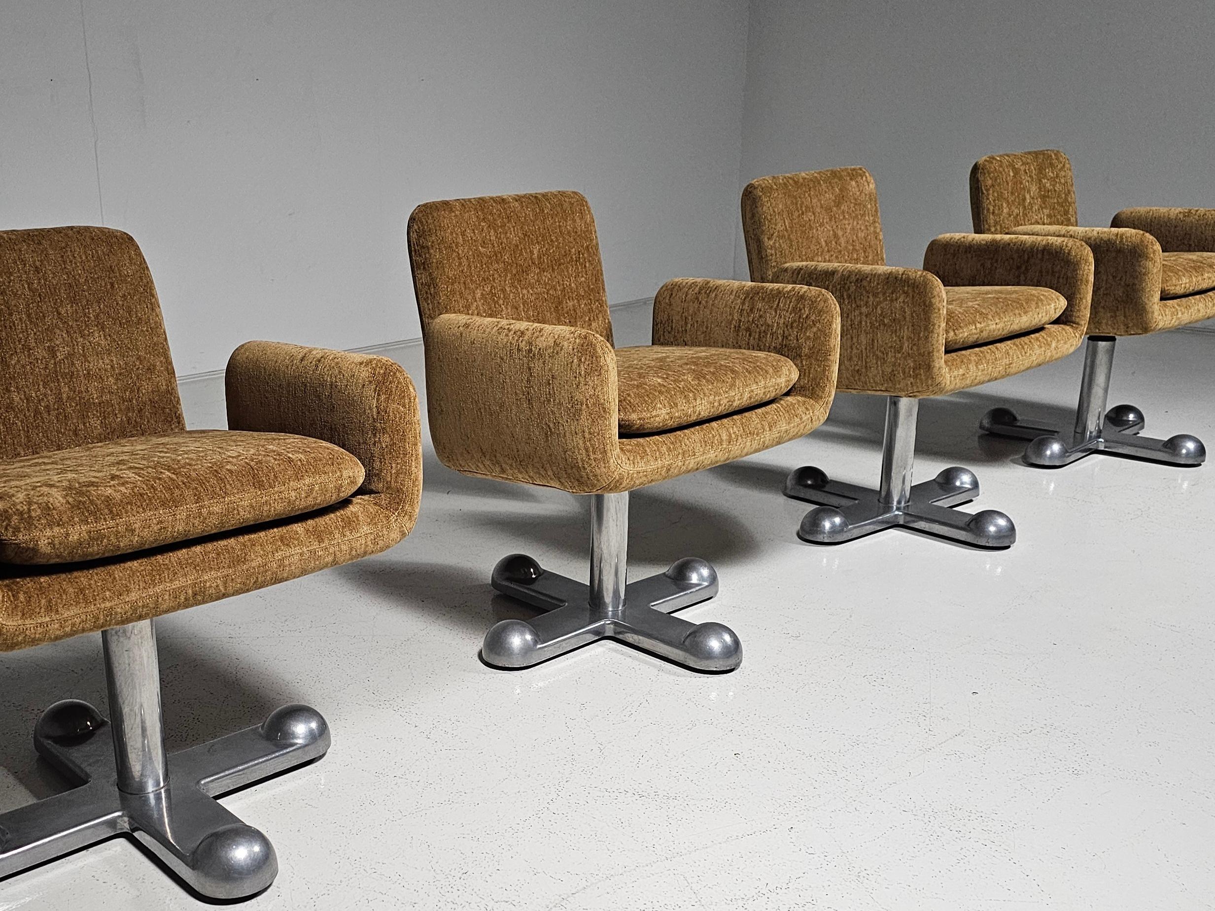 Mid-Century Modern Planula Swivel Desk Arm Chairs by Perry King and Santiago Miranda, 1970s