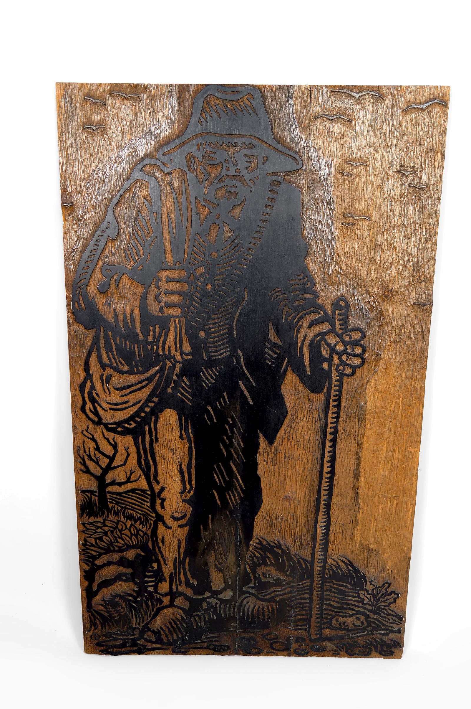French Provincial Plaque / Woodcut Matrix, 