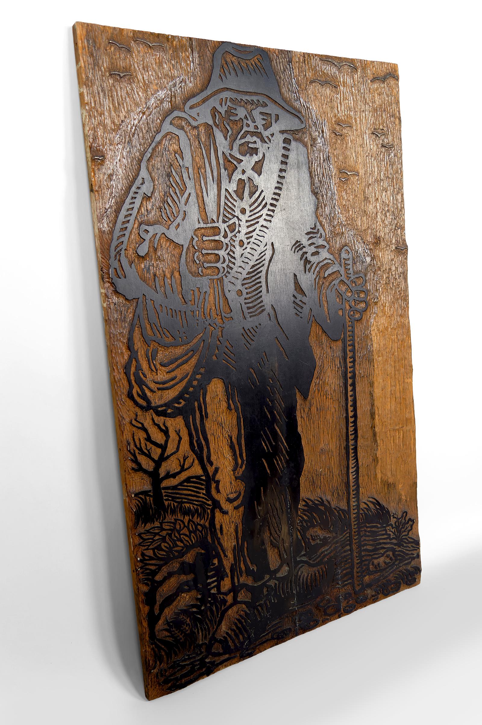 Hand-Carved Plaque / Woodcut Matrix, 