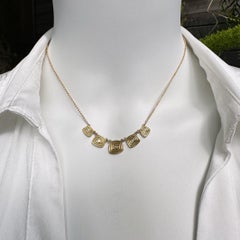 "Plaques" Chain Necklace by Eytan Brandes in 14K Yellow Gold with Diamonds