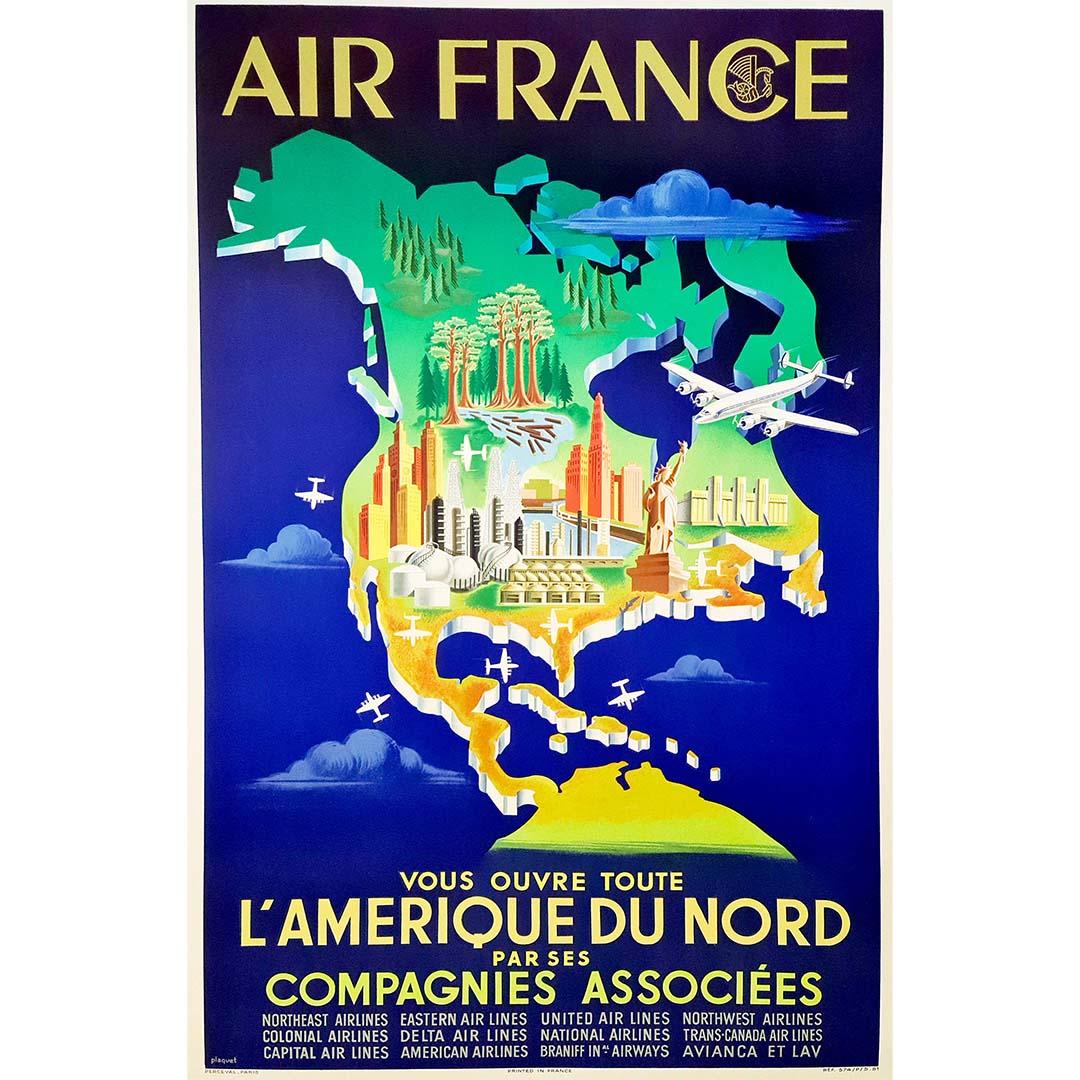 Plaquet - Air France vous ouvre toute l'Amérique du Nord For Sale 1