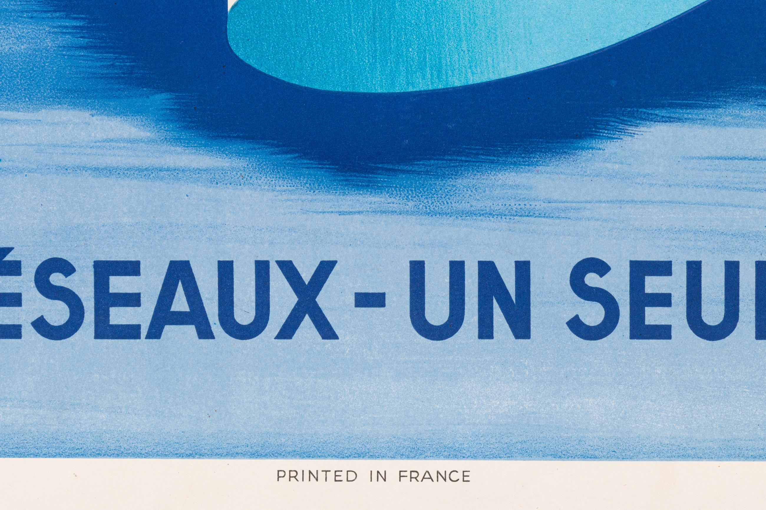 Plaquet, Original Air France-Poster, Capital Airlines, USA, Luftfahrt, Flugzeug 1952 (20. Jahrhundert) im Angebot