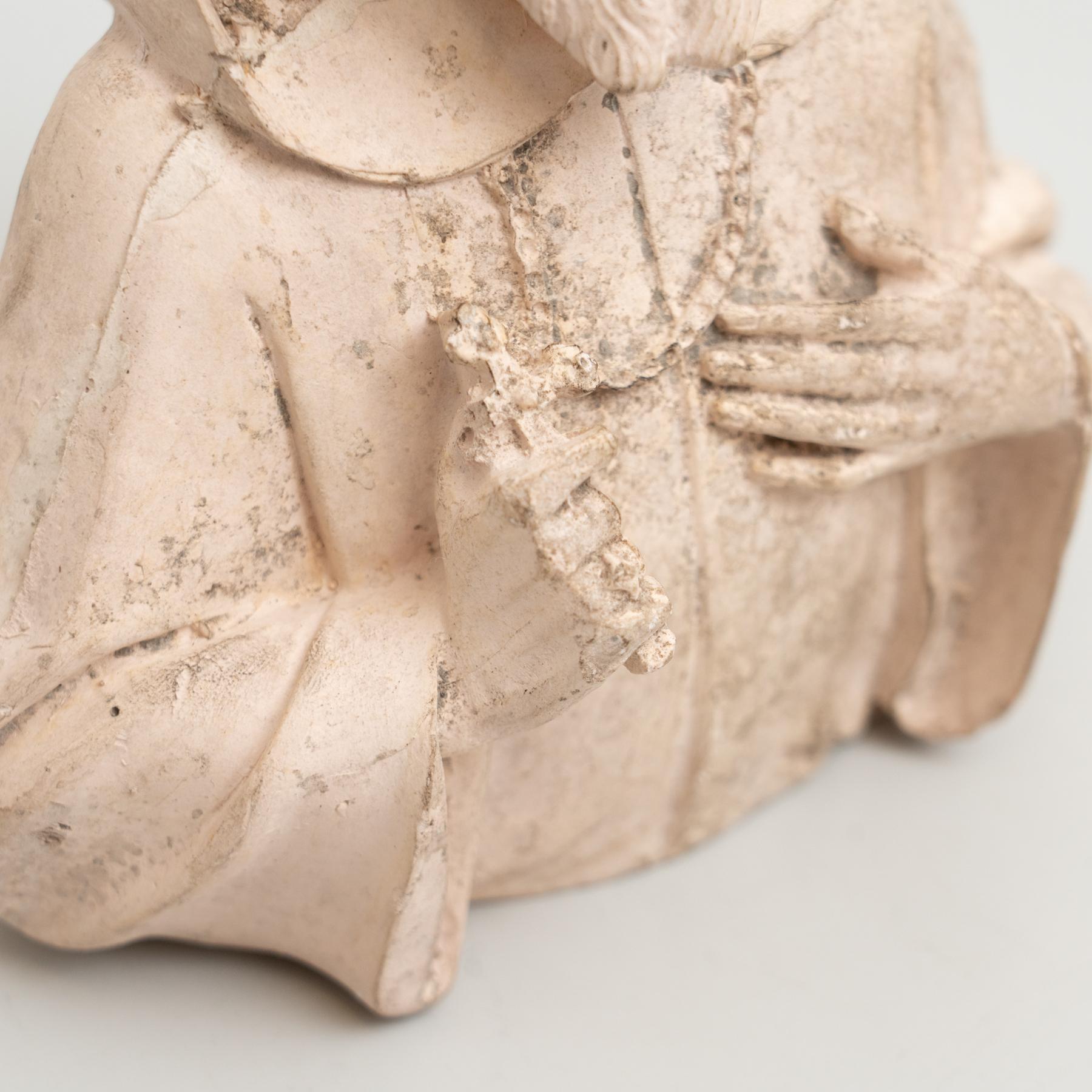Plaste Traditional Figure of a Saint, circa 1950 In Good Condition For Sale In Barcelona, ES