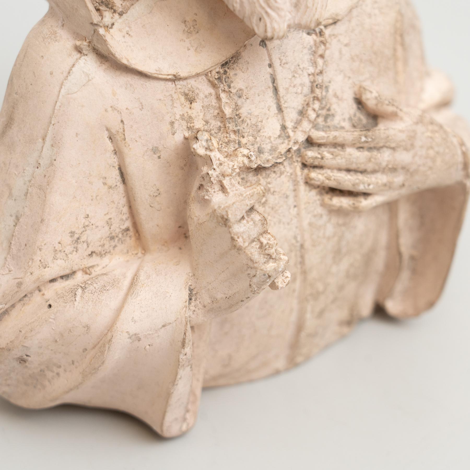 Plaste Traditional Figure of a Saint, circa 1950 In Good Condition For Sale In Barcelona, Barcelona