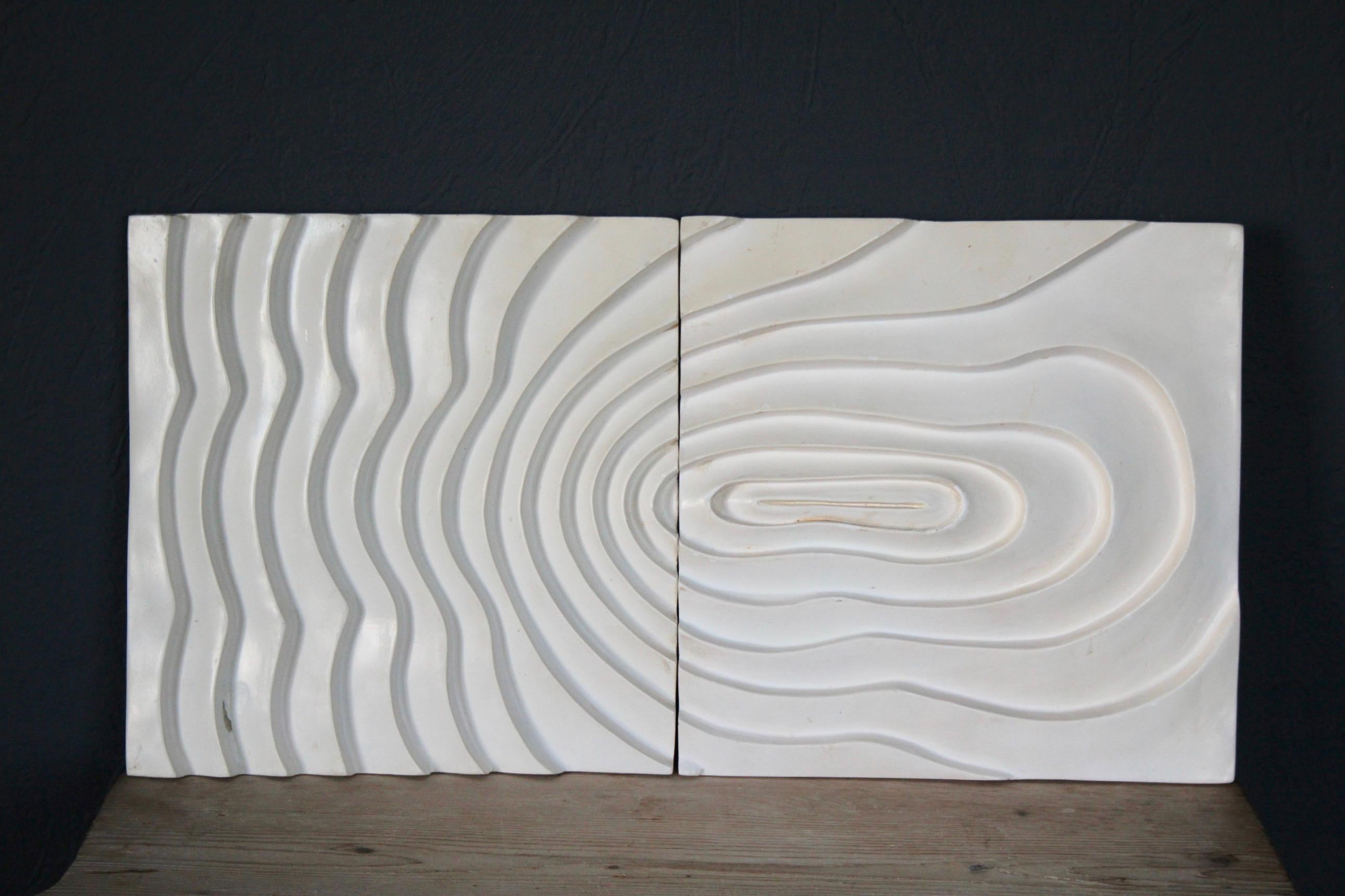 Plaster abstract sculpture.