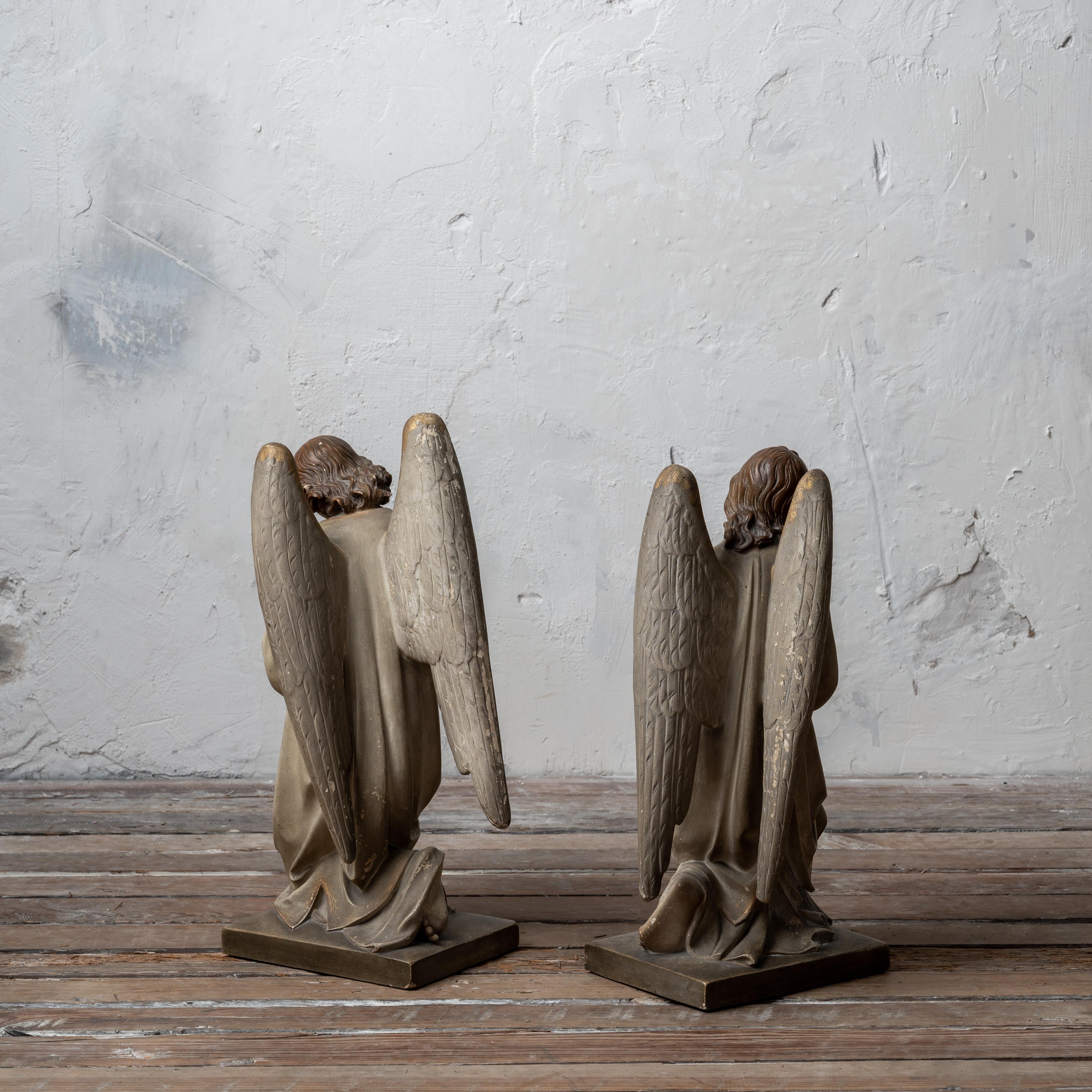 Plaster Altar Angels, 19th Century For Sale 5