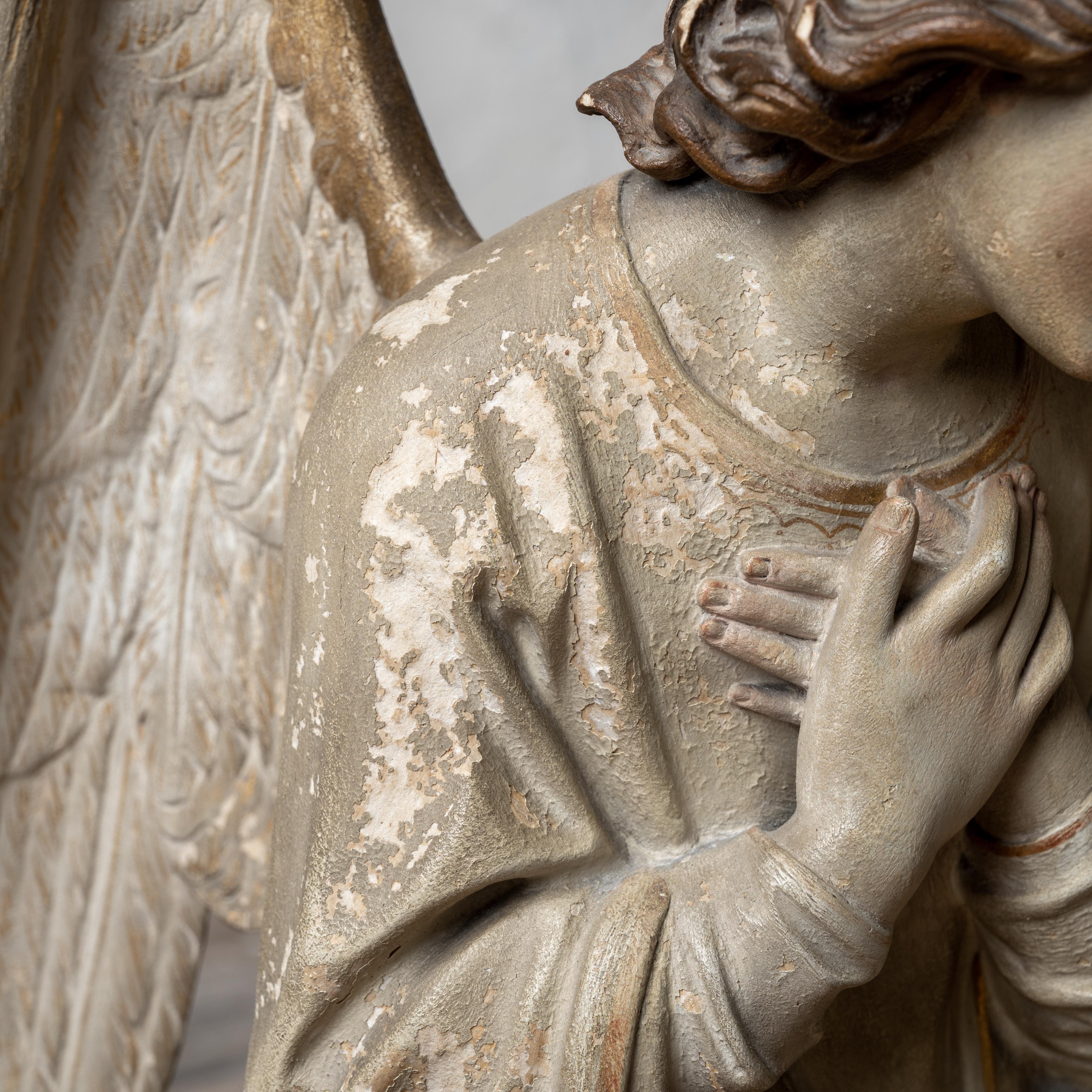 Gesso Anges d'autel en plâtre, 19e siècle en vente