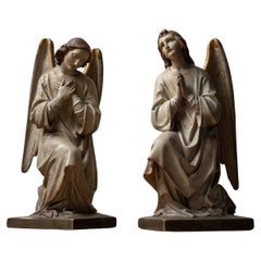 Antique Plaster Altar Angels, 19th Century