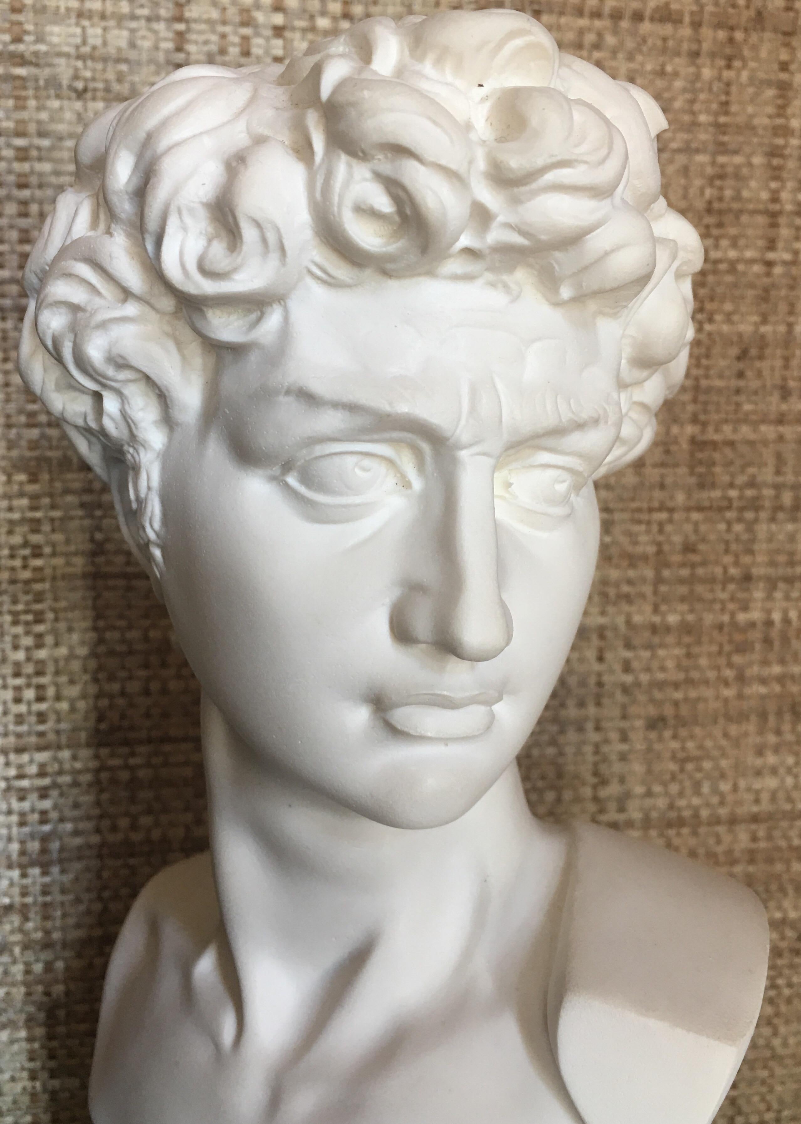 Hollywood Regency Plaster and Alabaster Marble Bust Sculpture by Giuseppe Bessi, Italy