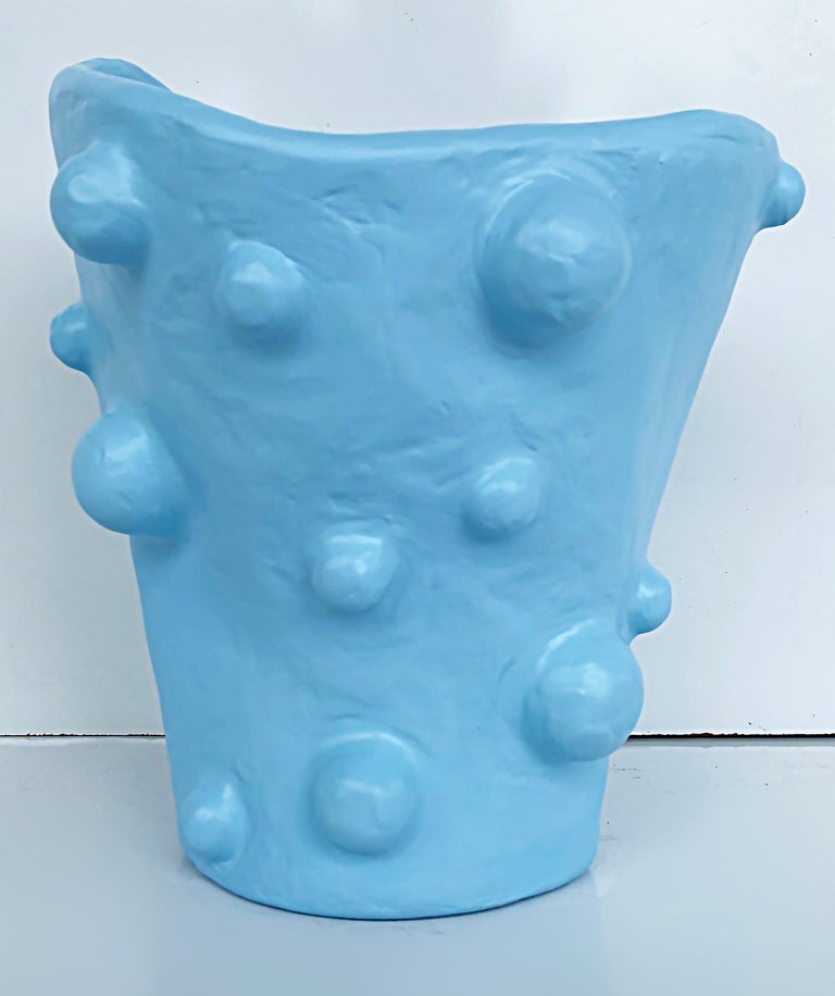 Plaster and Epoxy Vase by Brent Warr Titled "Breakout" in Blue For Sale