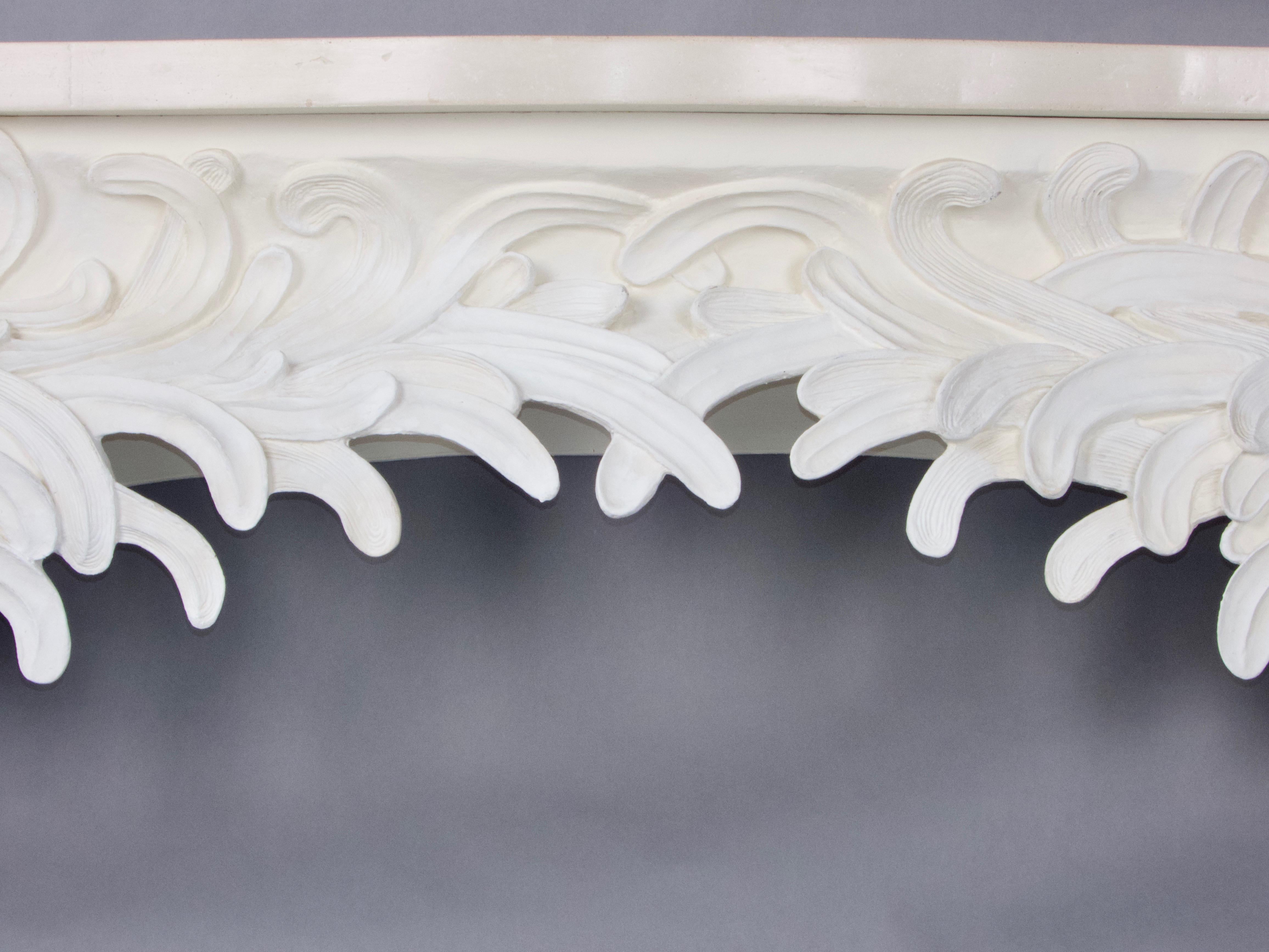 Plaster resin and marble rococo console For Sale 5