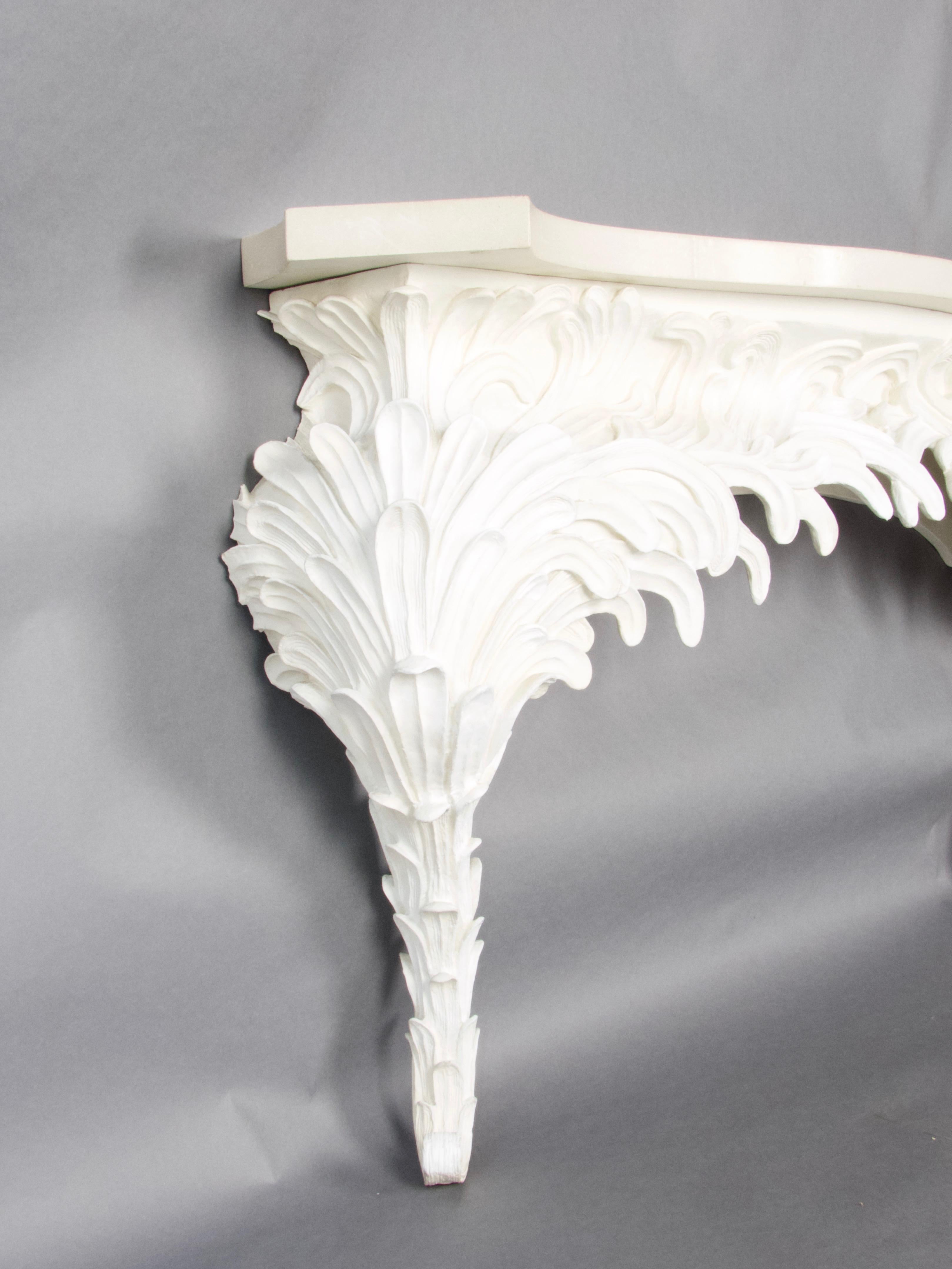 Plaster resin and marble rococo console For Sale 9