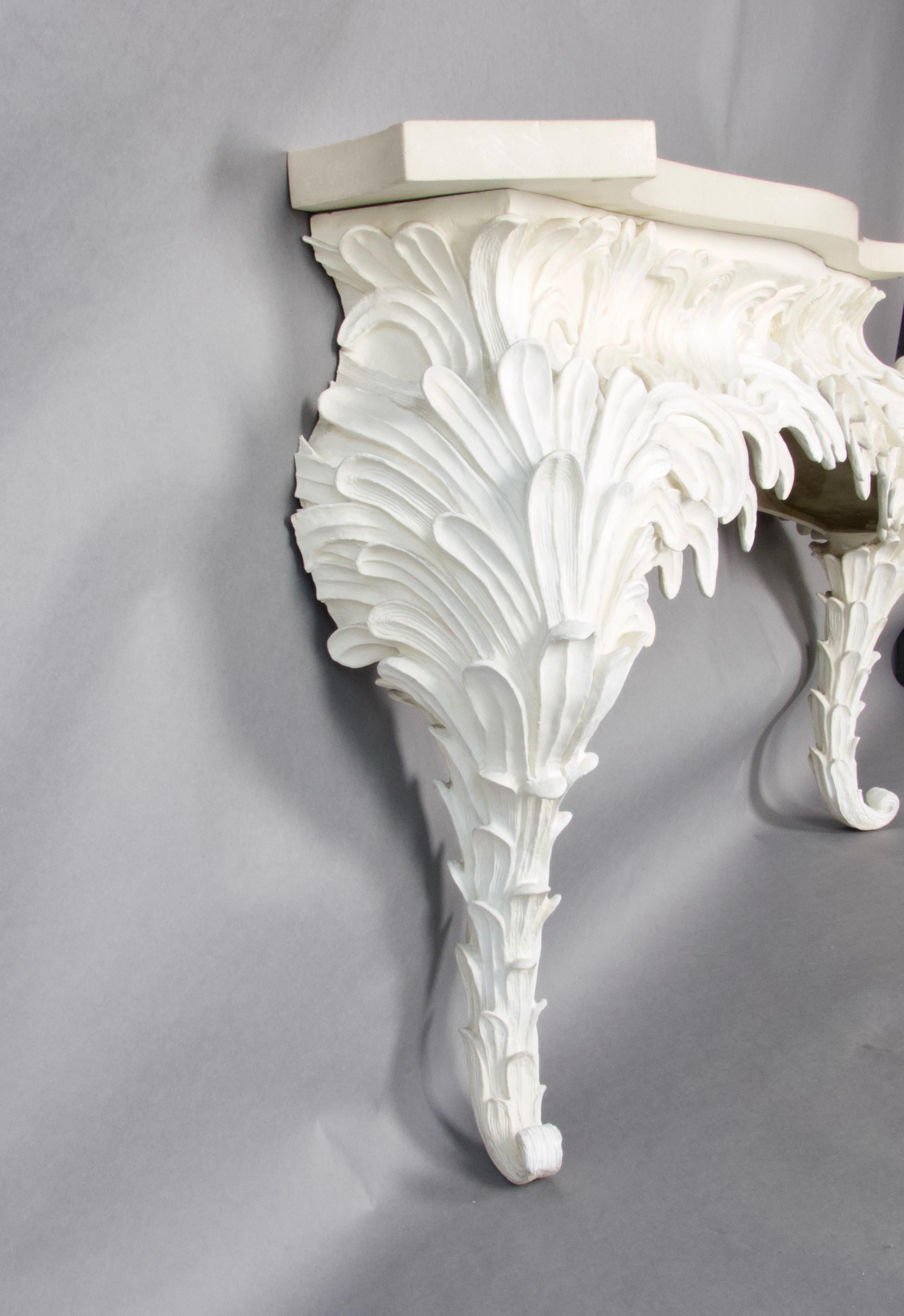 Plaster resin and marble rococo console In Good Condition For Sale In grand Lancy, CH