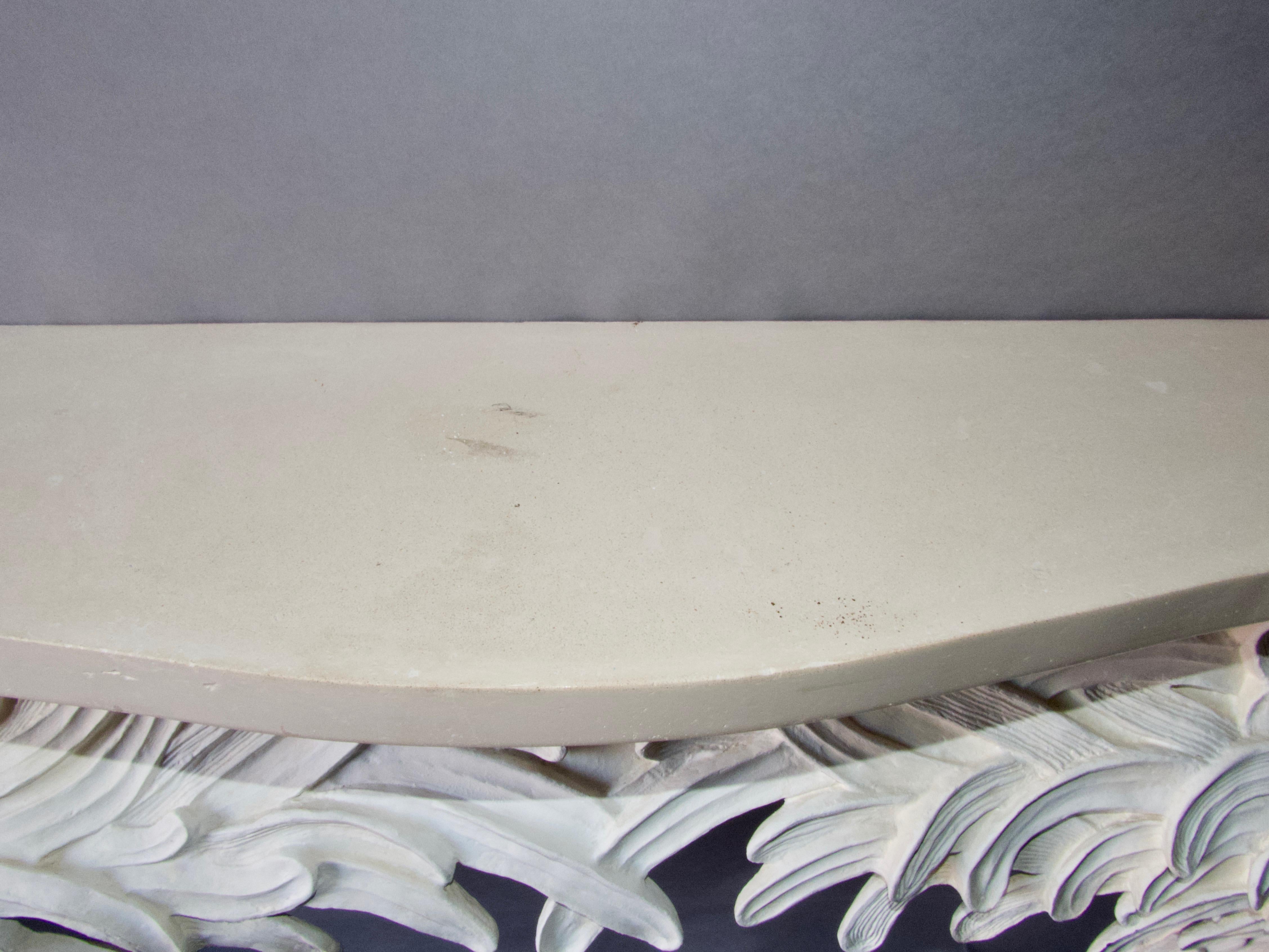 Plaster resin and marble rococo console For Sale 3