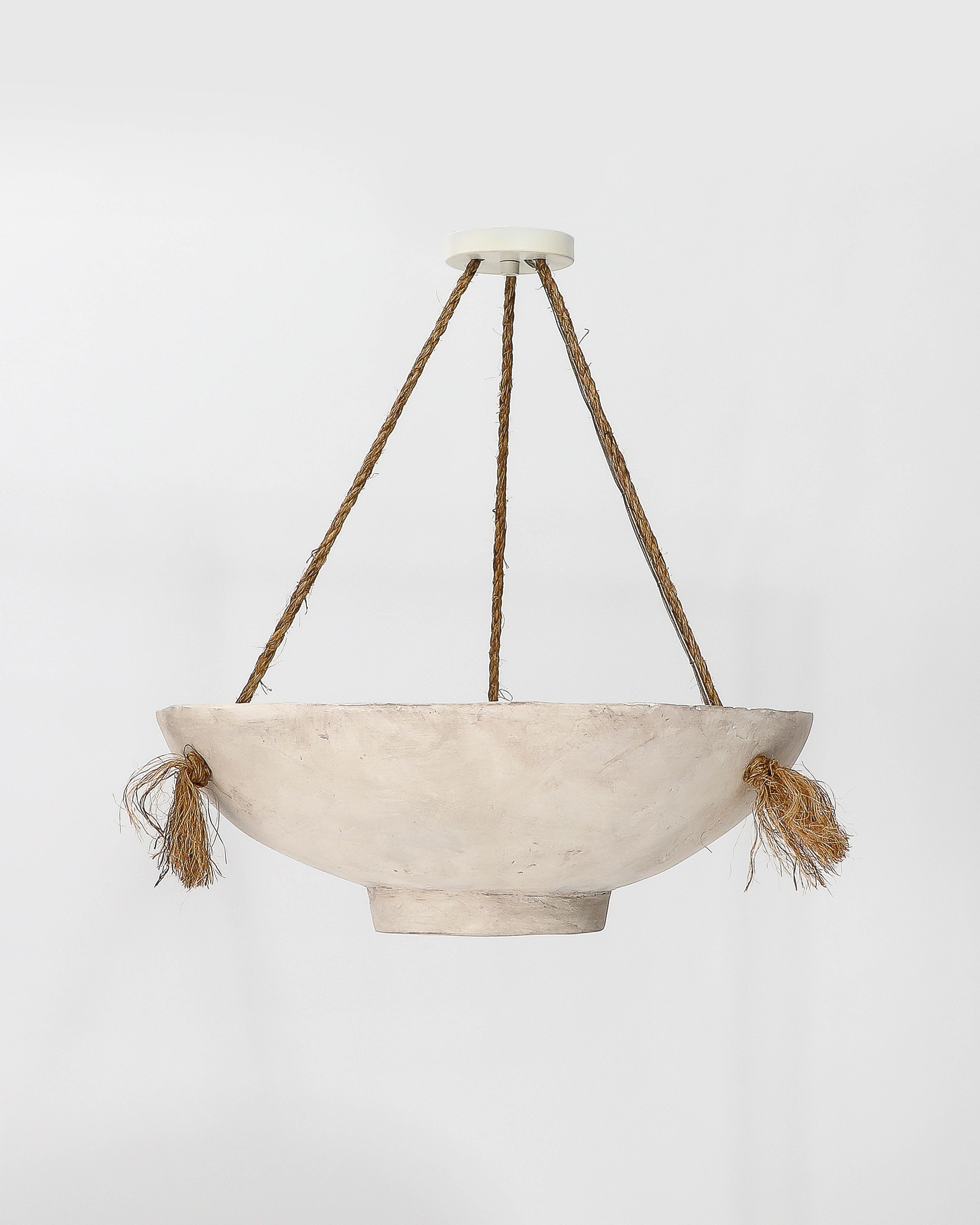 Plaster and Rope Pendant, United States For Sale at 1stDibs