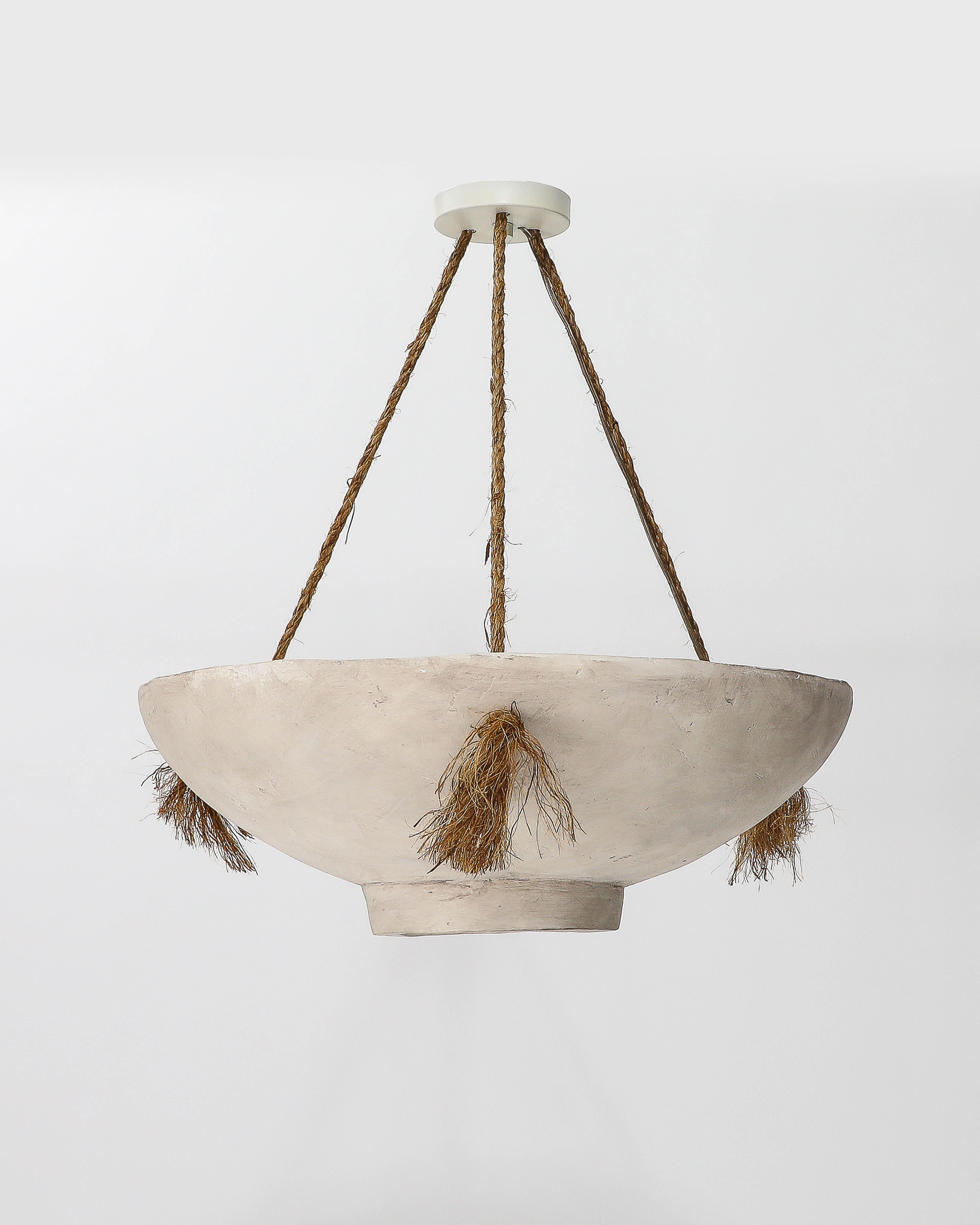 Plaster and Rope Pendant, United States For Sale at 1stDibs