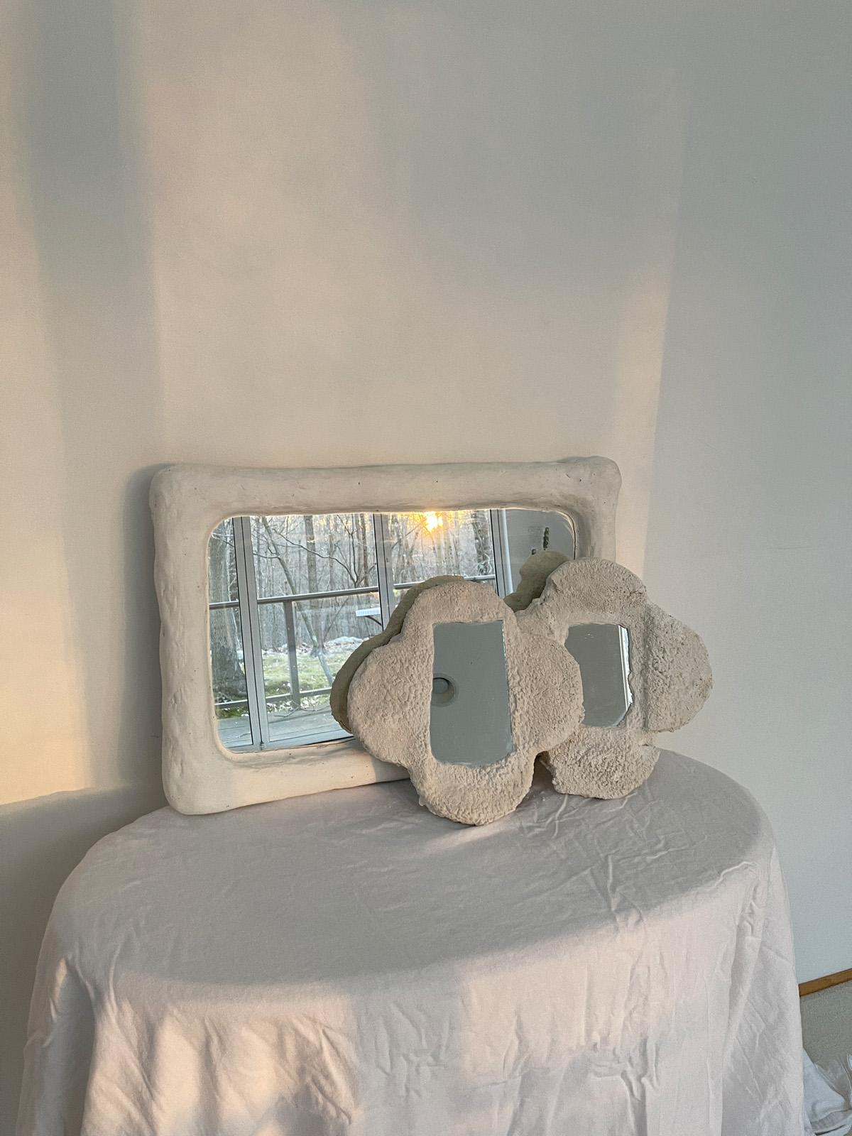 Plaster and Sand Clover Mirrors For Sale 10