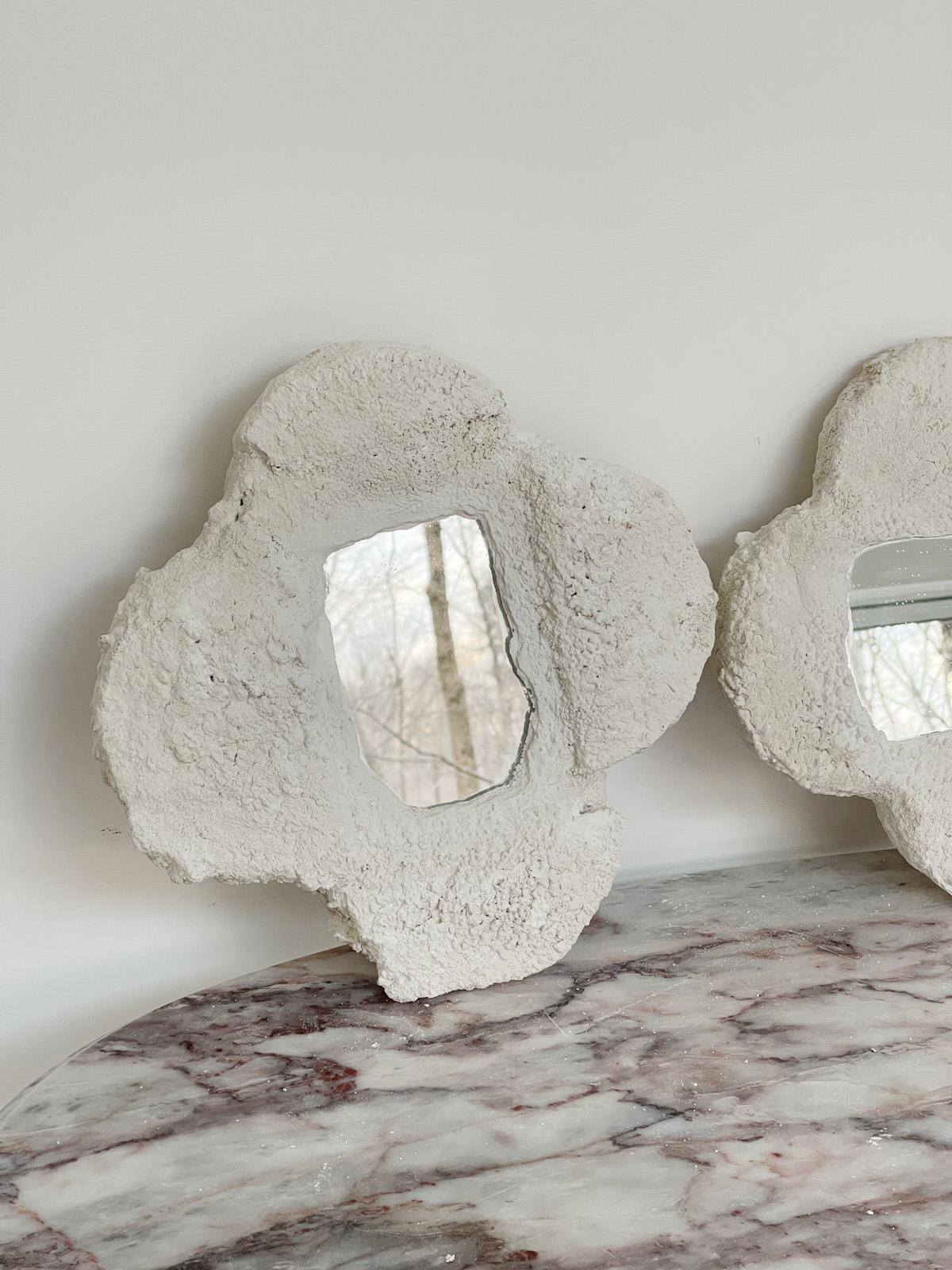 Contemporary Plaster and Sand Clover Mirrors For Sale
