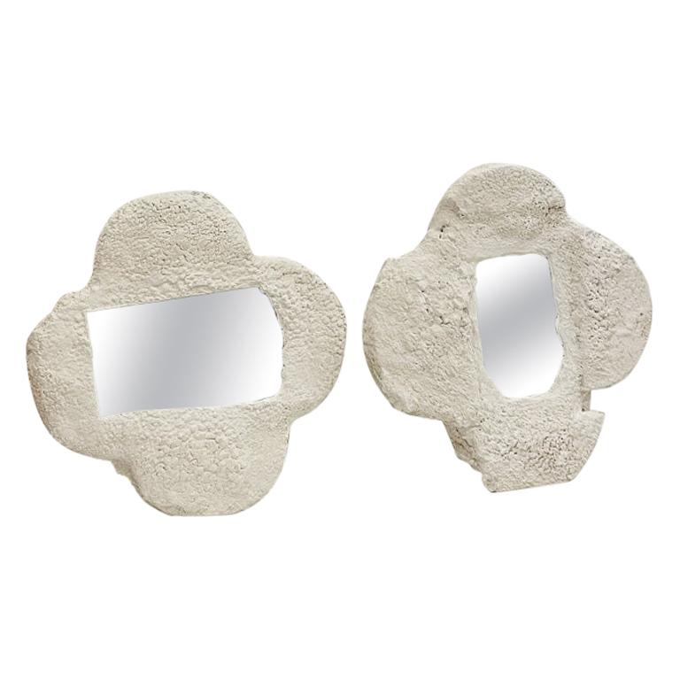 Plaster and Sand Clover Mirrors For Sale