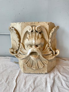 Plaster Architectural Piece Of A Dolphin From A Theater