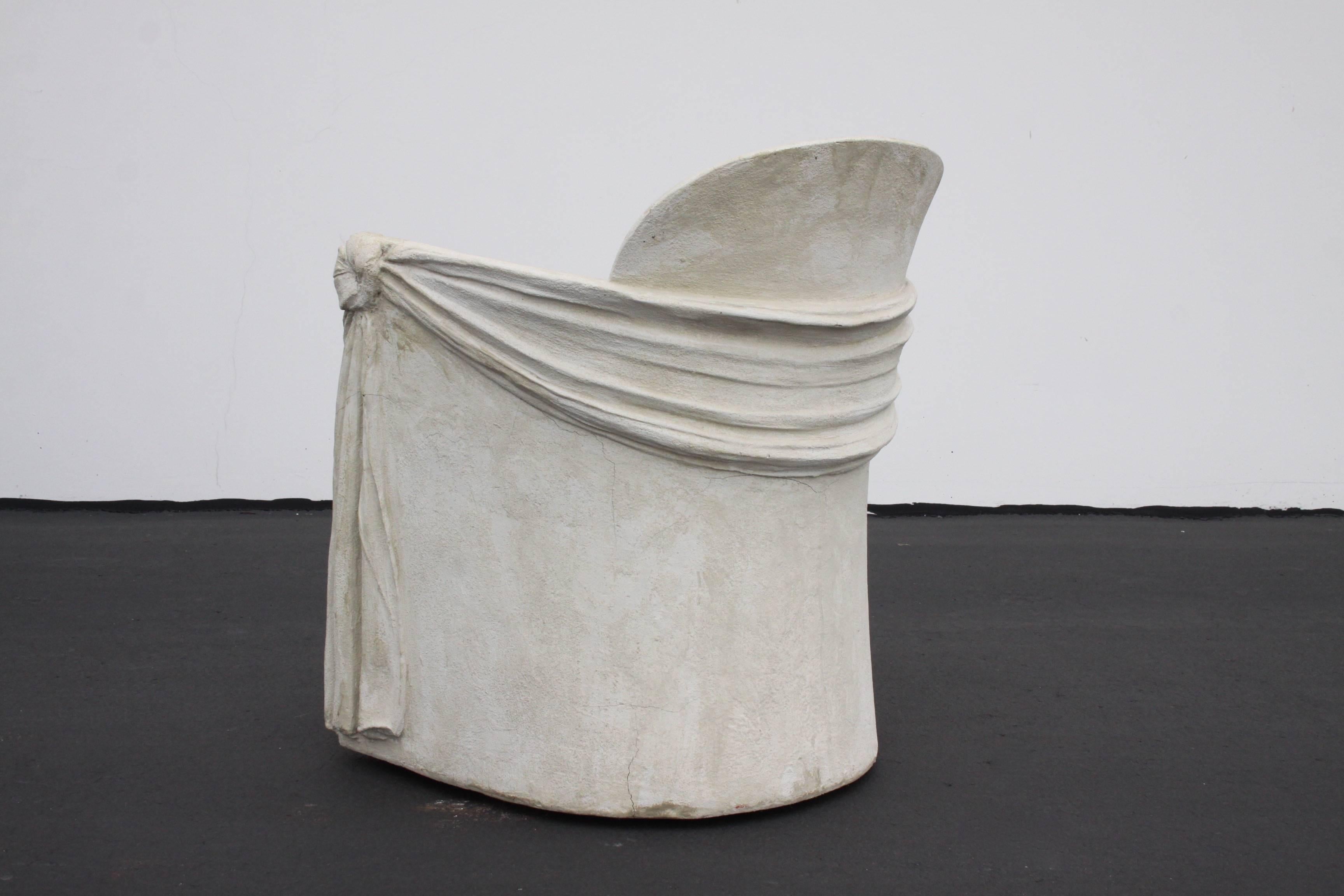 Plaster Armchair of Draped Form in the Style of John Dickinson 4