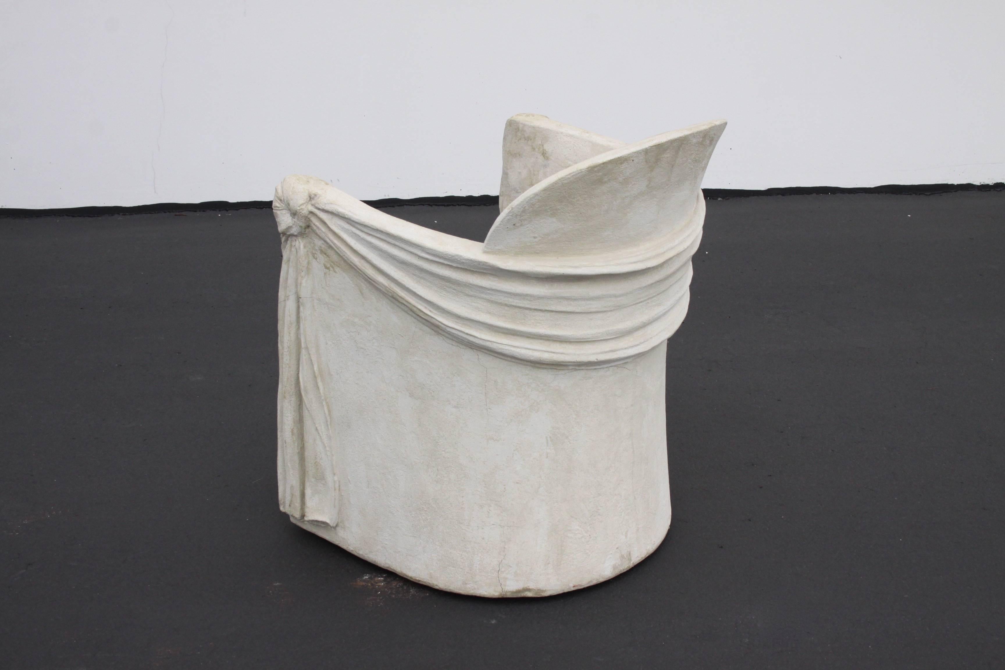 Plaster Armchair of Draped Form in the Style of John Dickinson 5