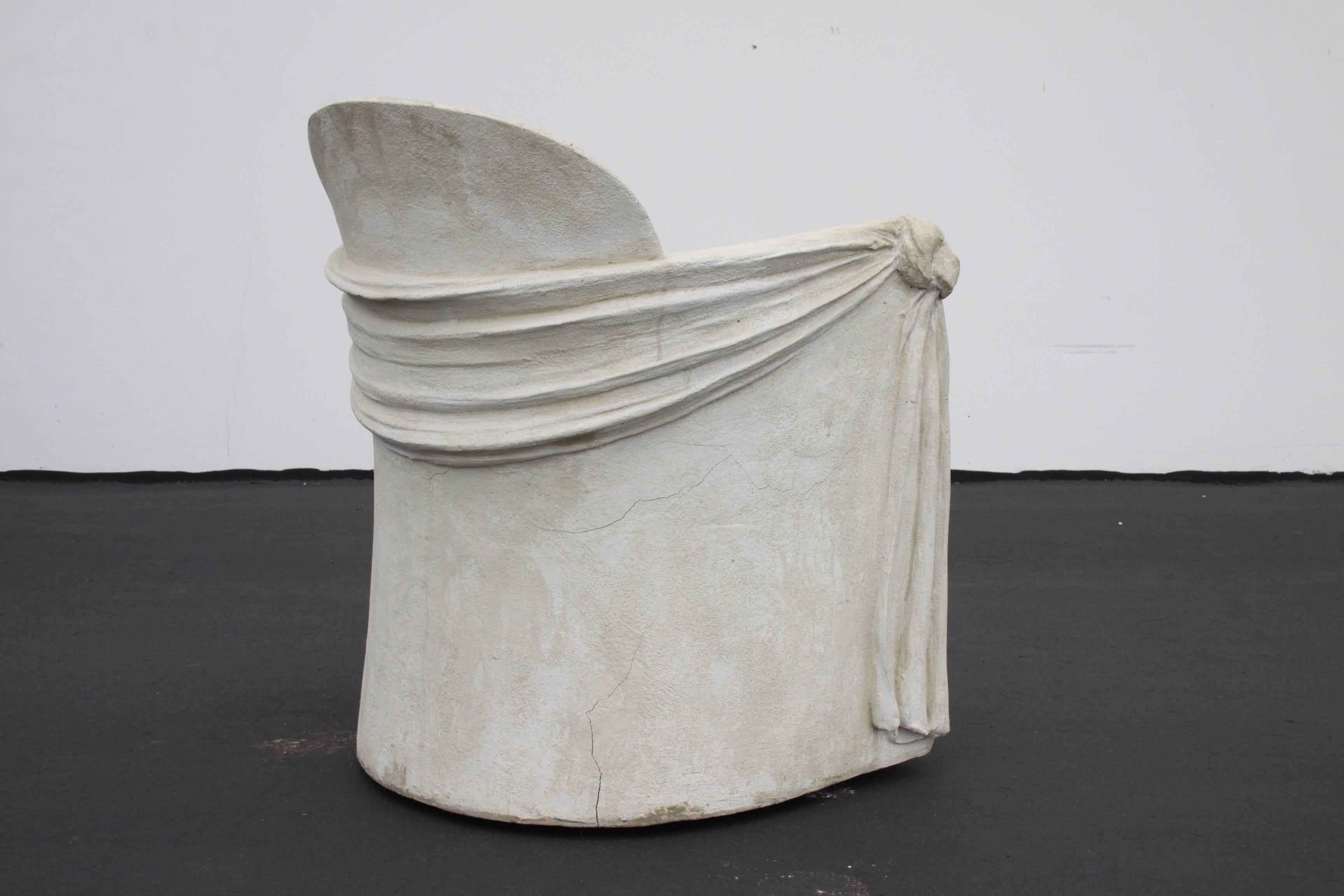 Plaster Armchair of Draped Form in the Style of John Dickinson 8