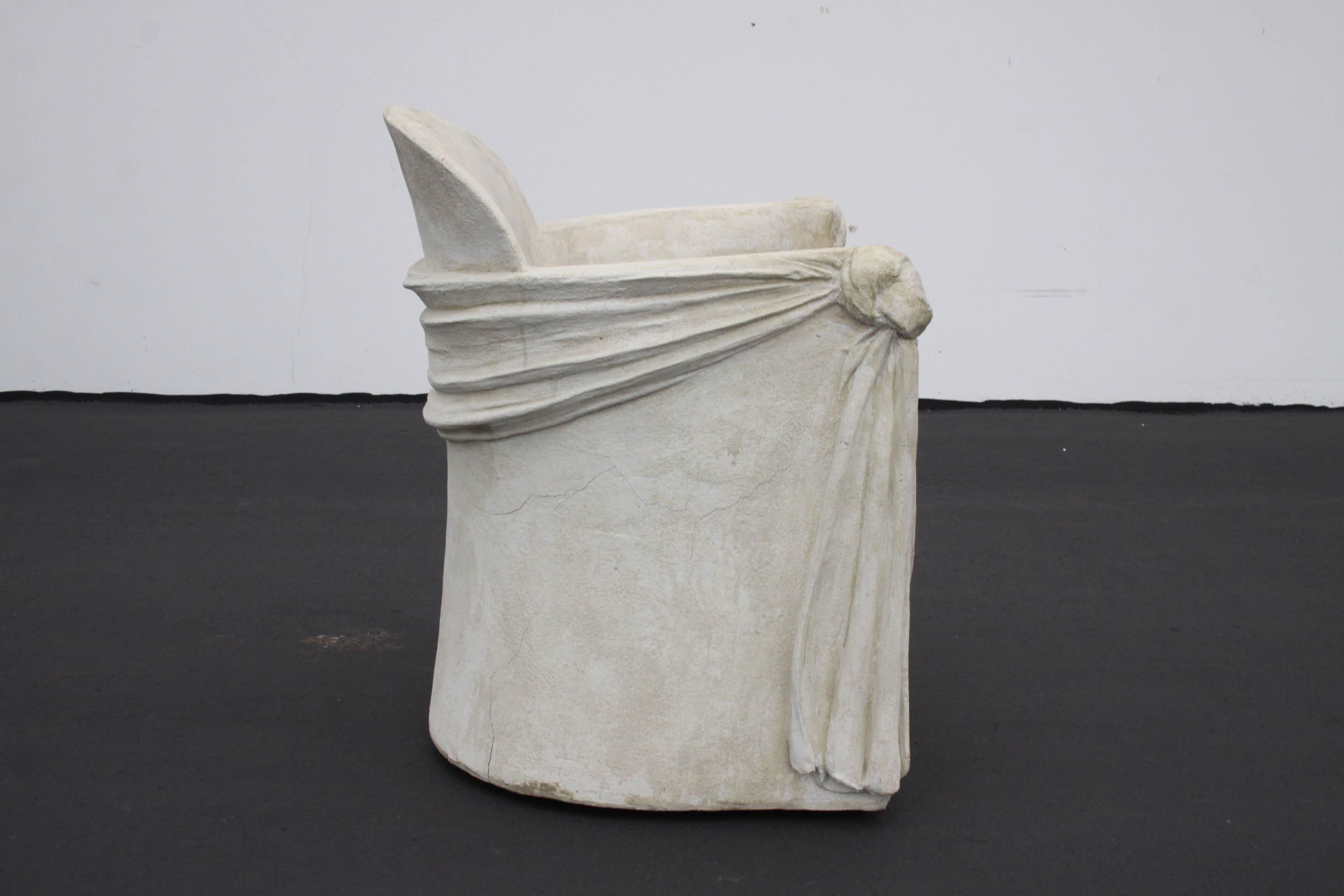Plaster Armchair of Draped Form in the Style of John Dickinson 9