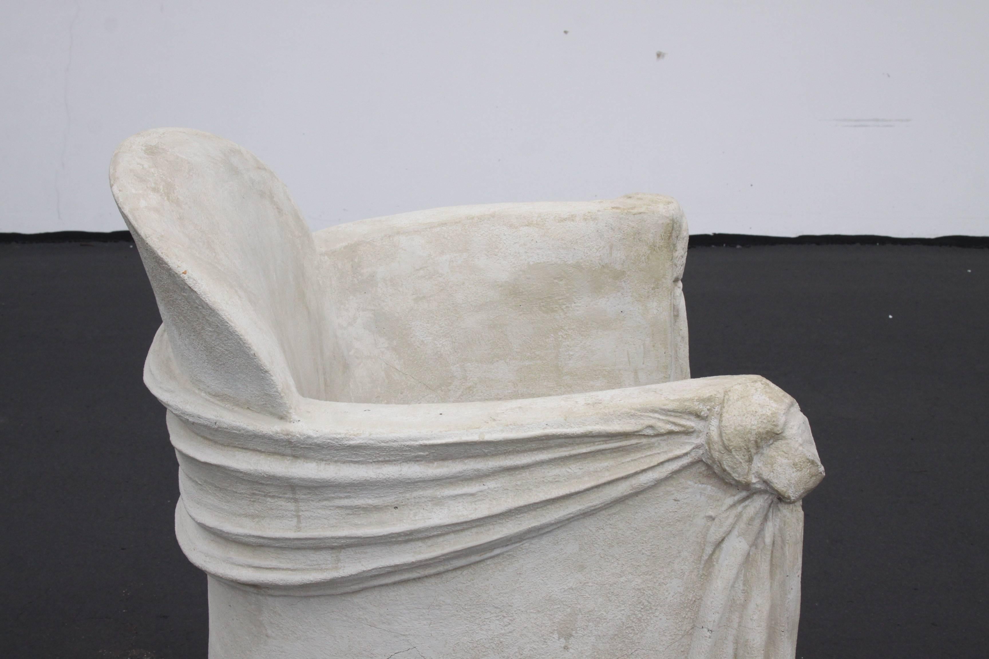 Plaster Armchair of Draped Form in the Style of John Dickinson 10