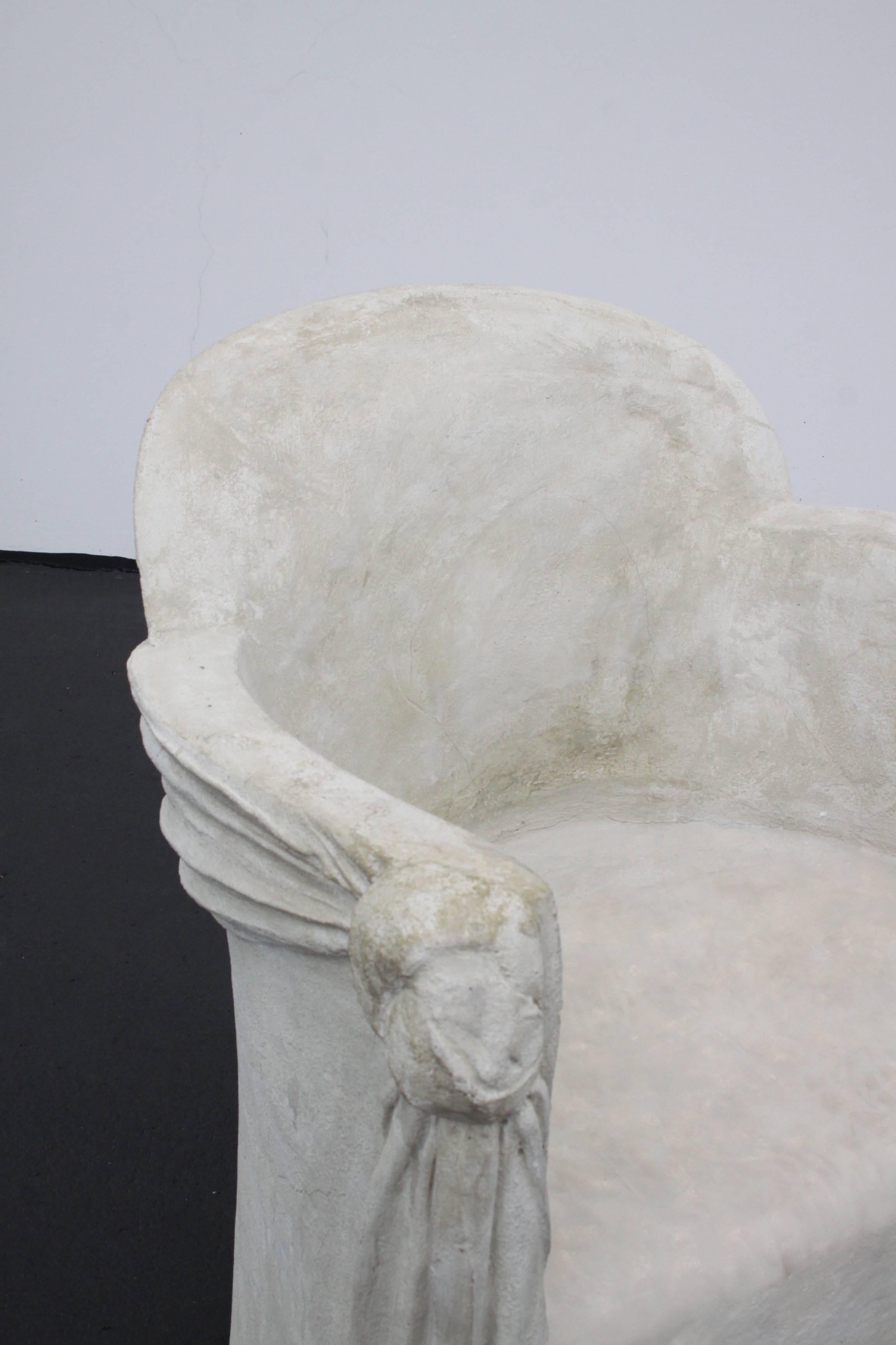 Plaster Armchair of Draped Form in the Style of John Dickinson In Good Condition In St. Louis, MO