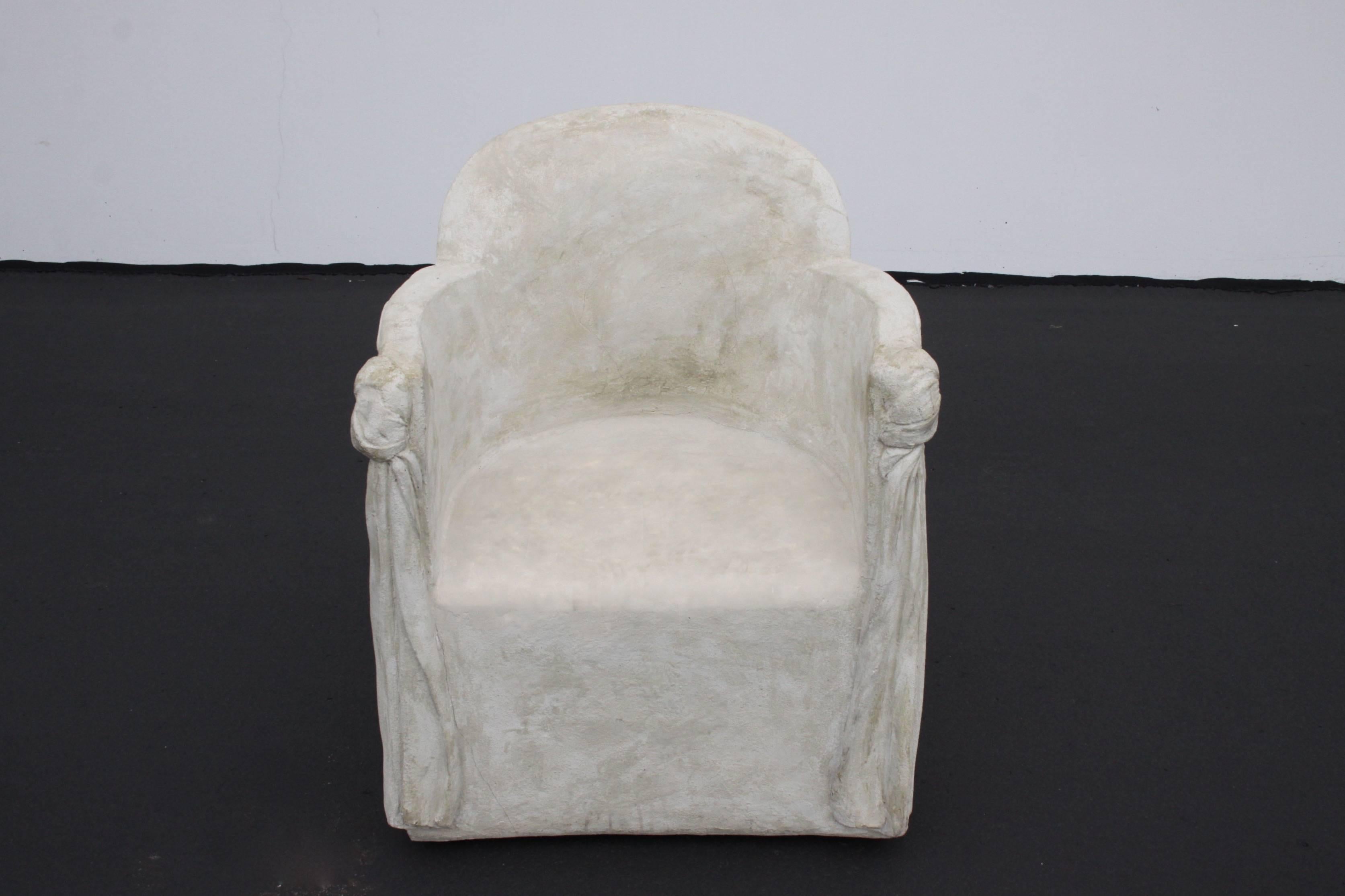 Plaster Armchair of Draped Form in the Style of John Dickinson 1