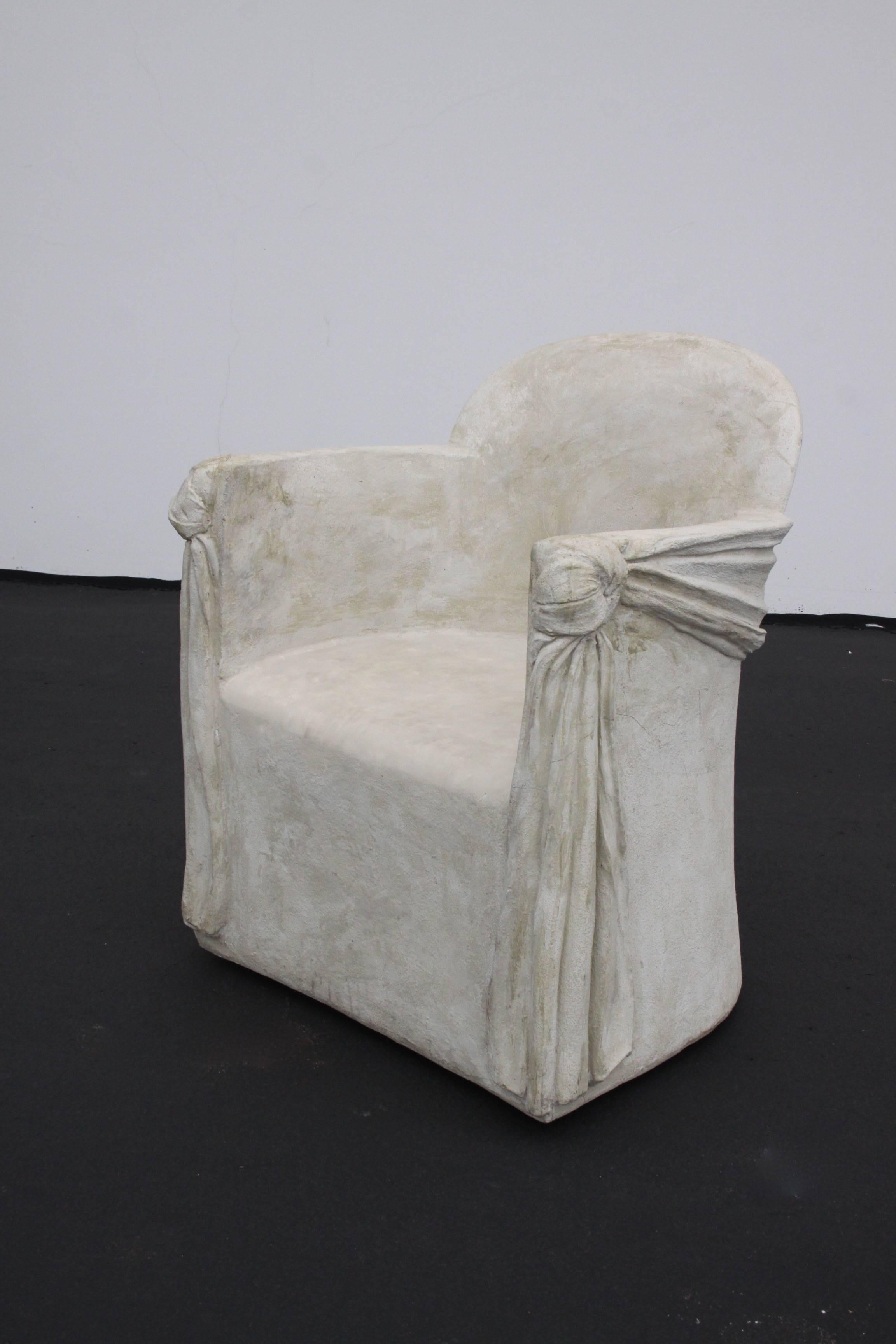Plaster Armchair of Draped Form in the Style of John Dickinson 2