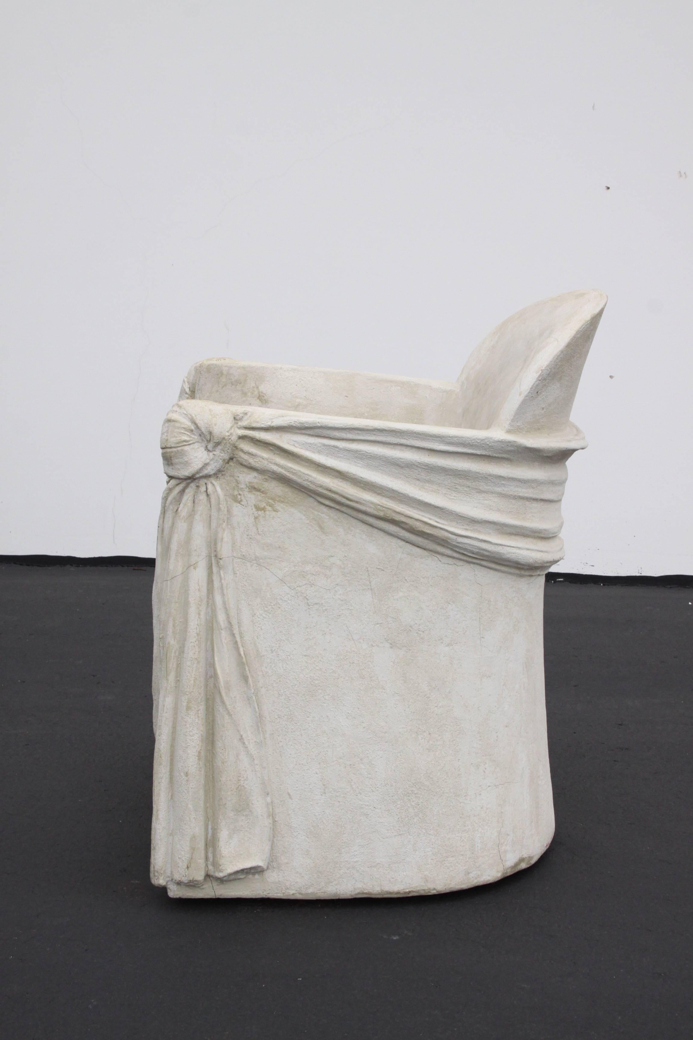 Plaster Armchair of Draped Form in the Style of John Dickinson 3
