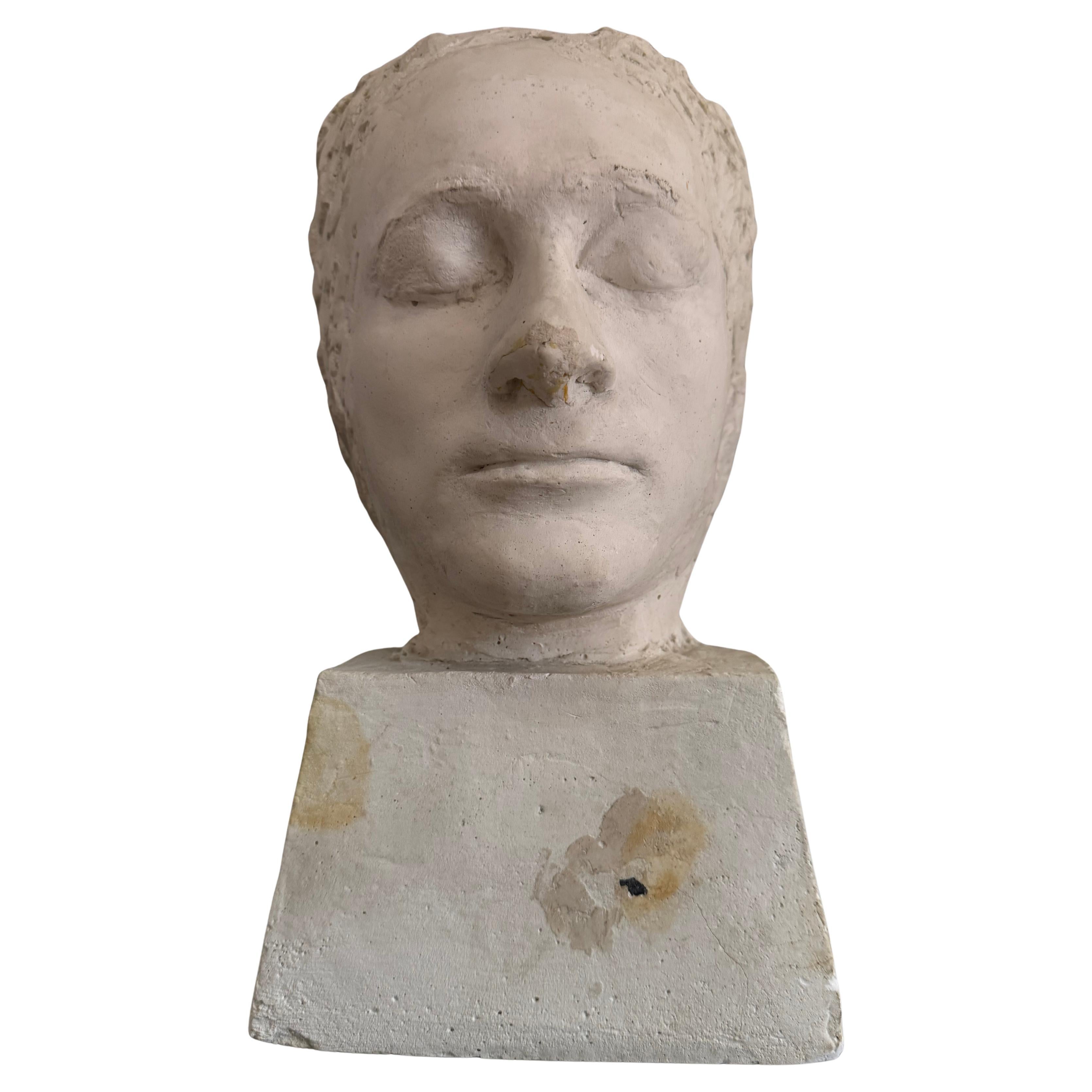 Plaster Artists Death Mask Head Sculpture