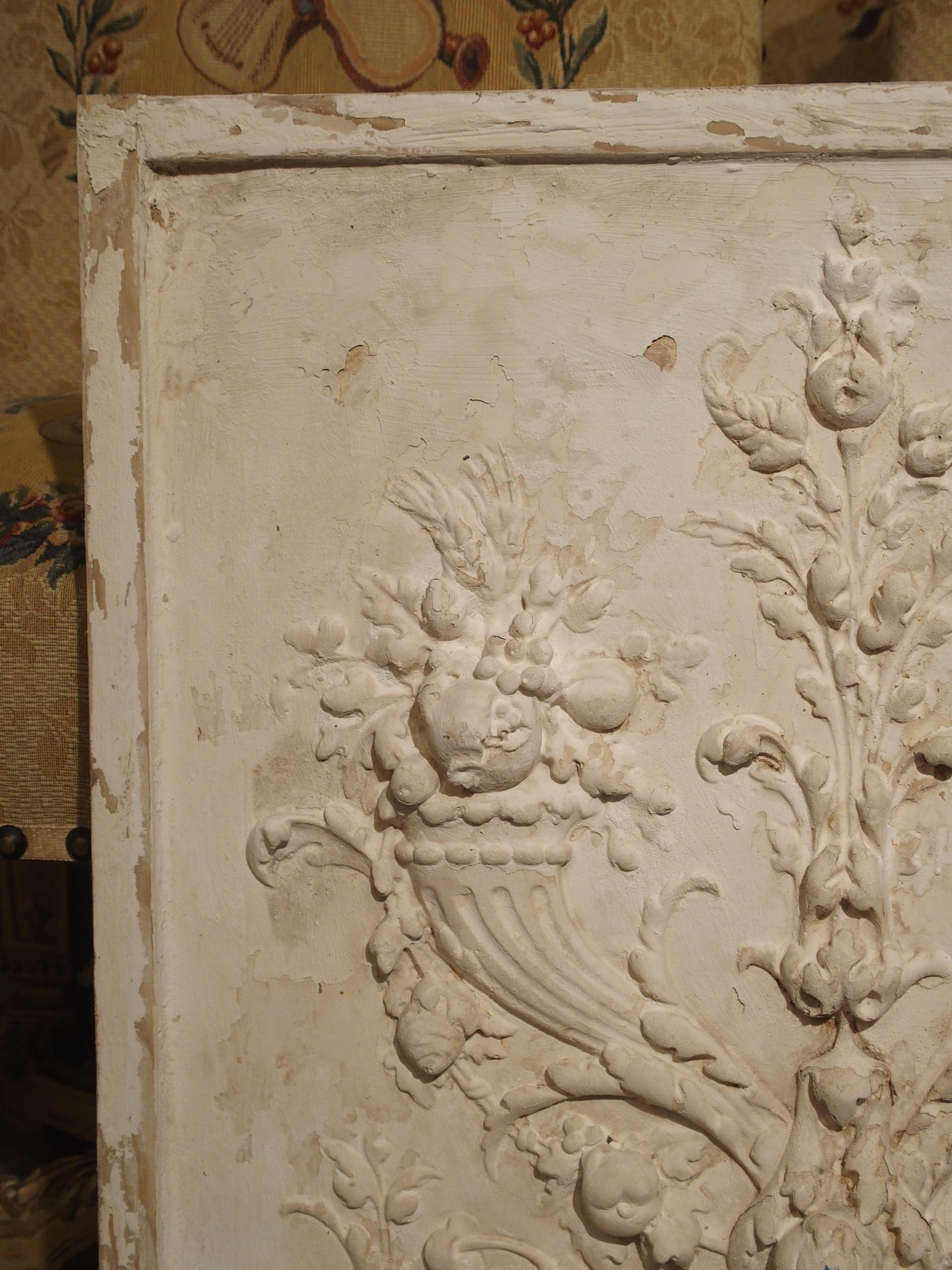 French Plaster Bas Relief Cornucopia Panel from France