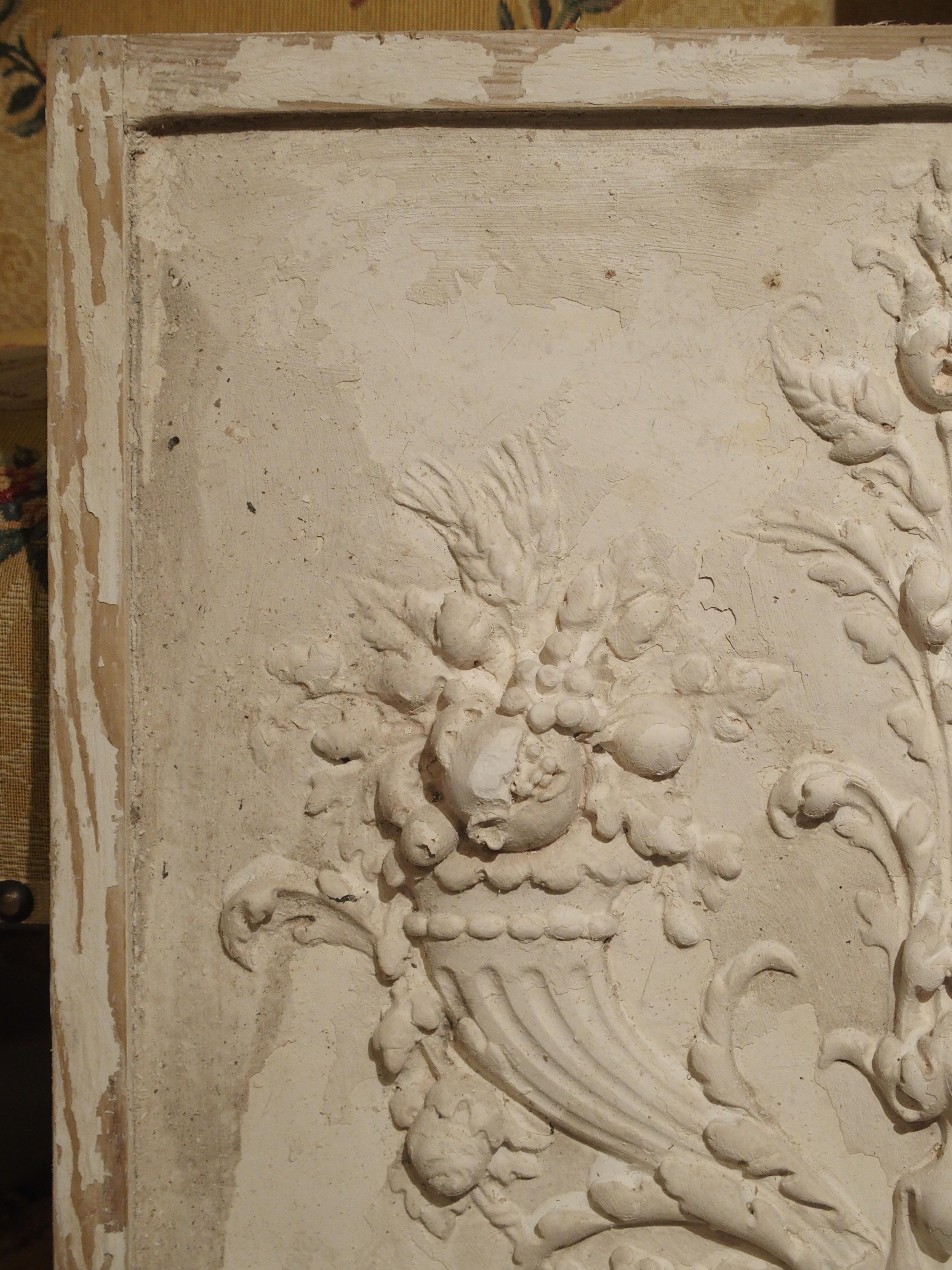 Contemporary Plaster Bas Relief Cornucopia Panel from France