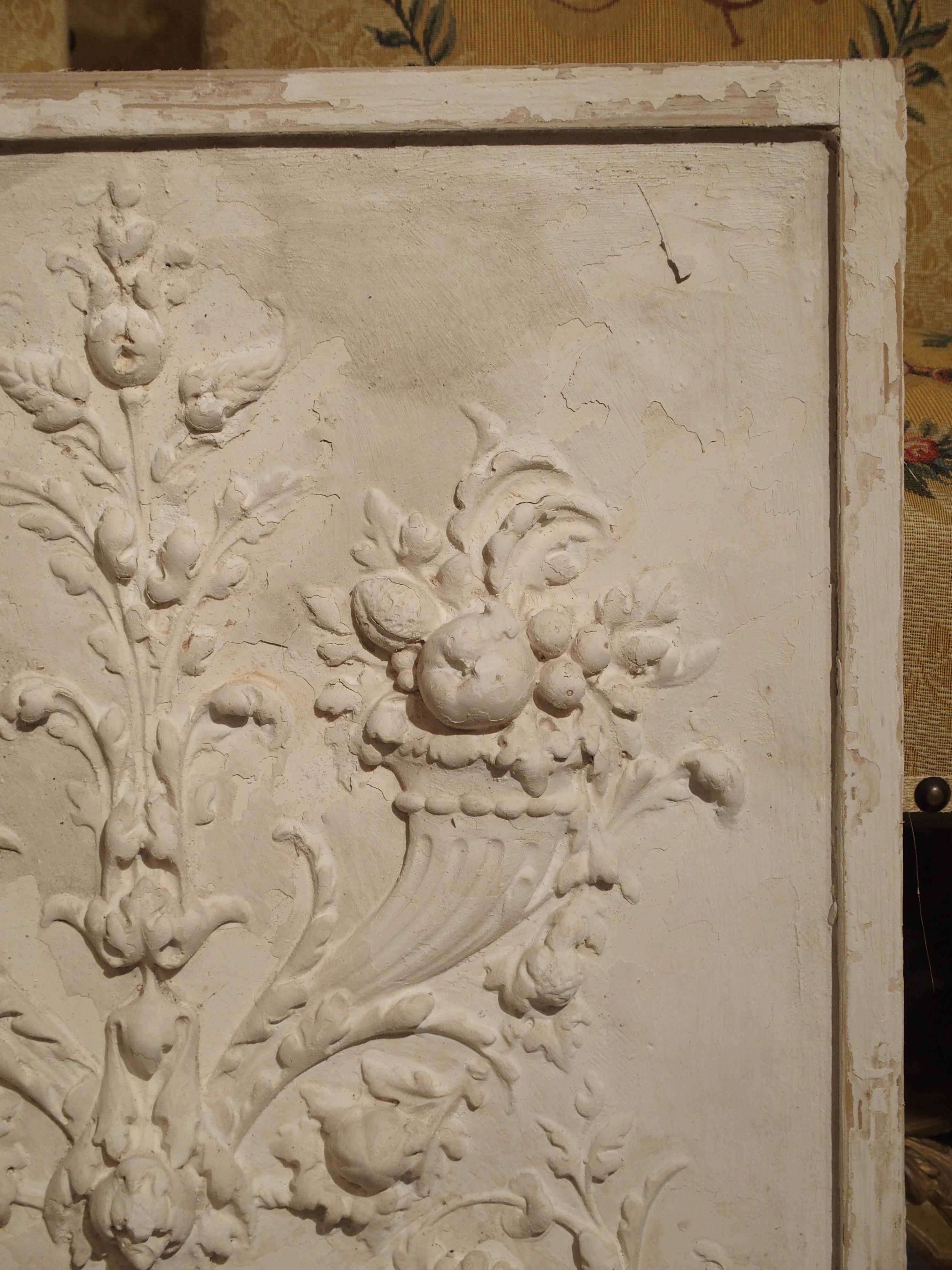 Plaster Bas Relief Cornucopia Panel from France 1