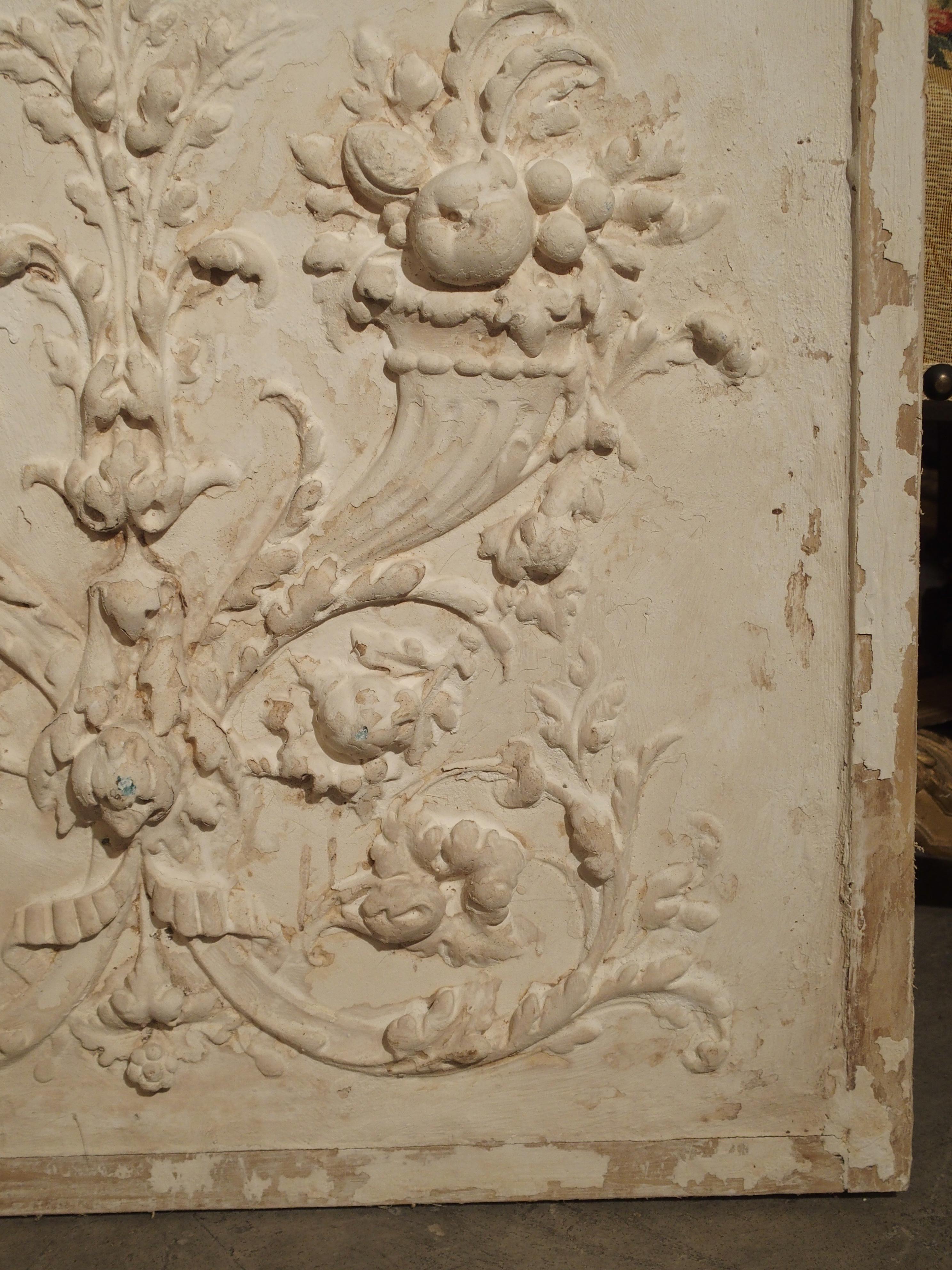 Contemporary Plaster Bas Relief Cornucopia Panel from France