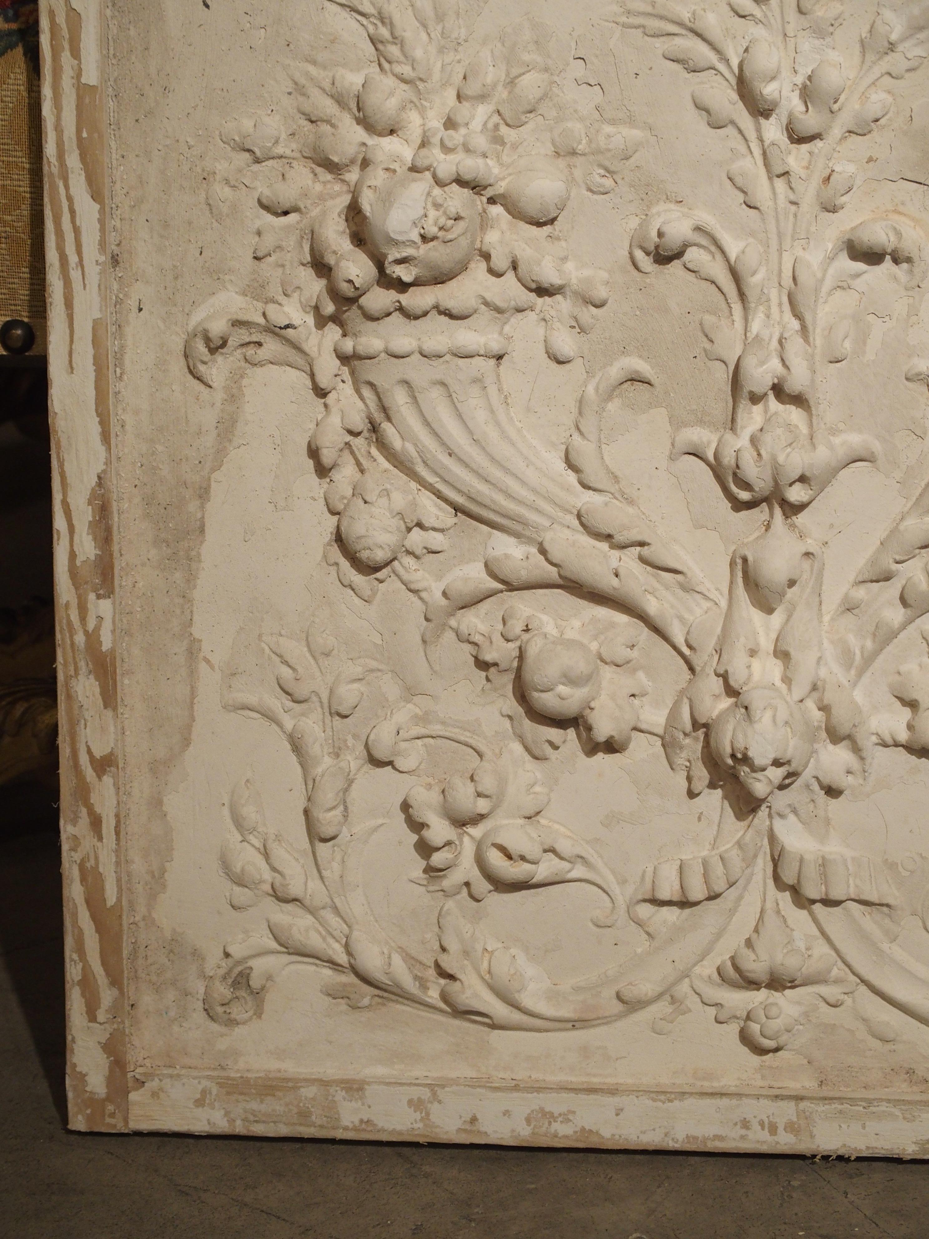 Plaster Bas Relief Cornucopia Panel from France 2