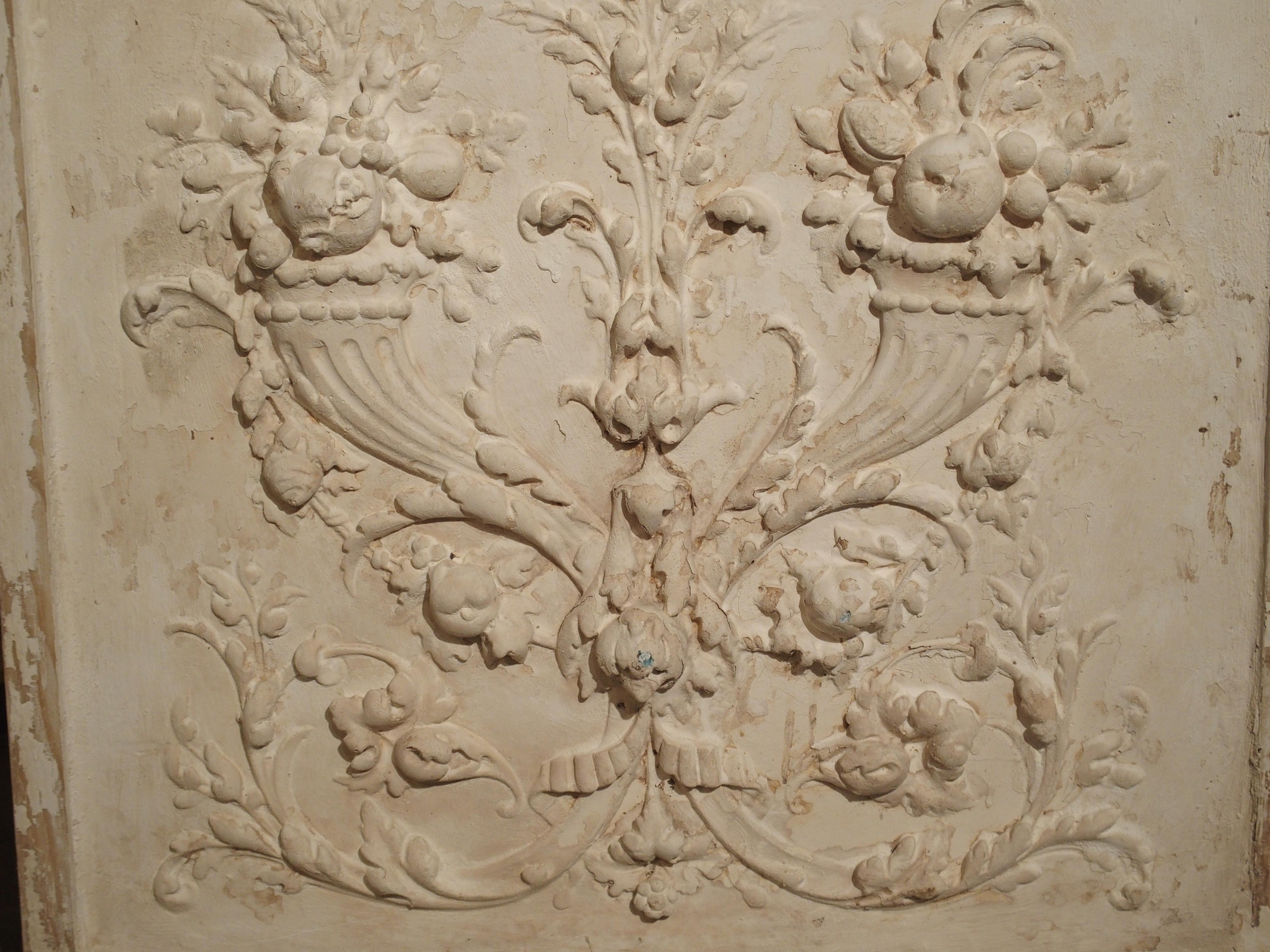 Plaster Bas Relief Cornucopia Panel from France 1