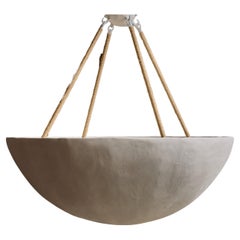 Plaster Bowl Chandelier with Inner Lighting