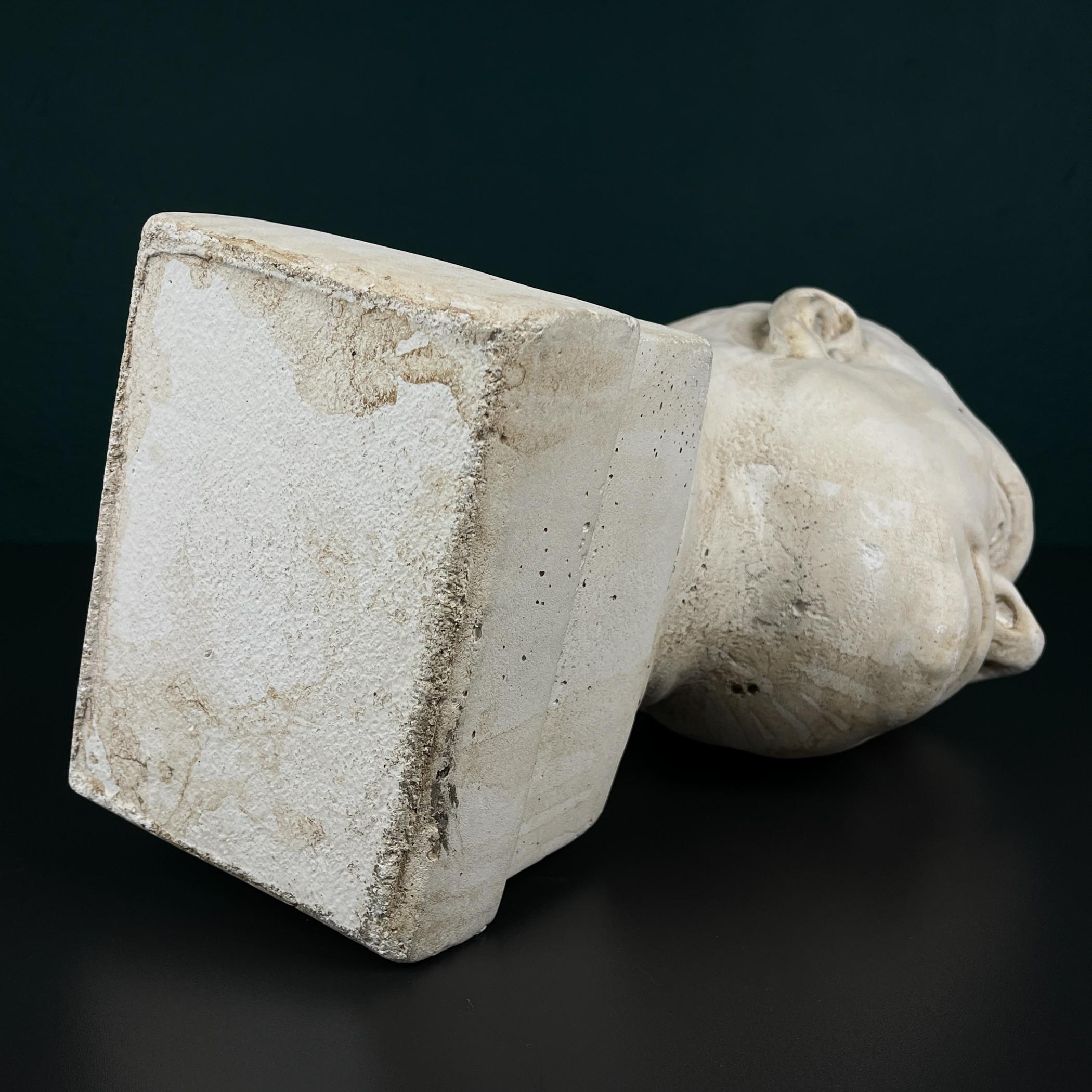Busto in gesso di Benito Mussolini, Italia, anni 1930-40 4