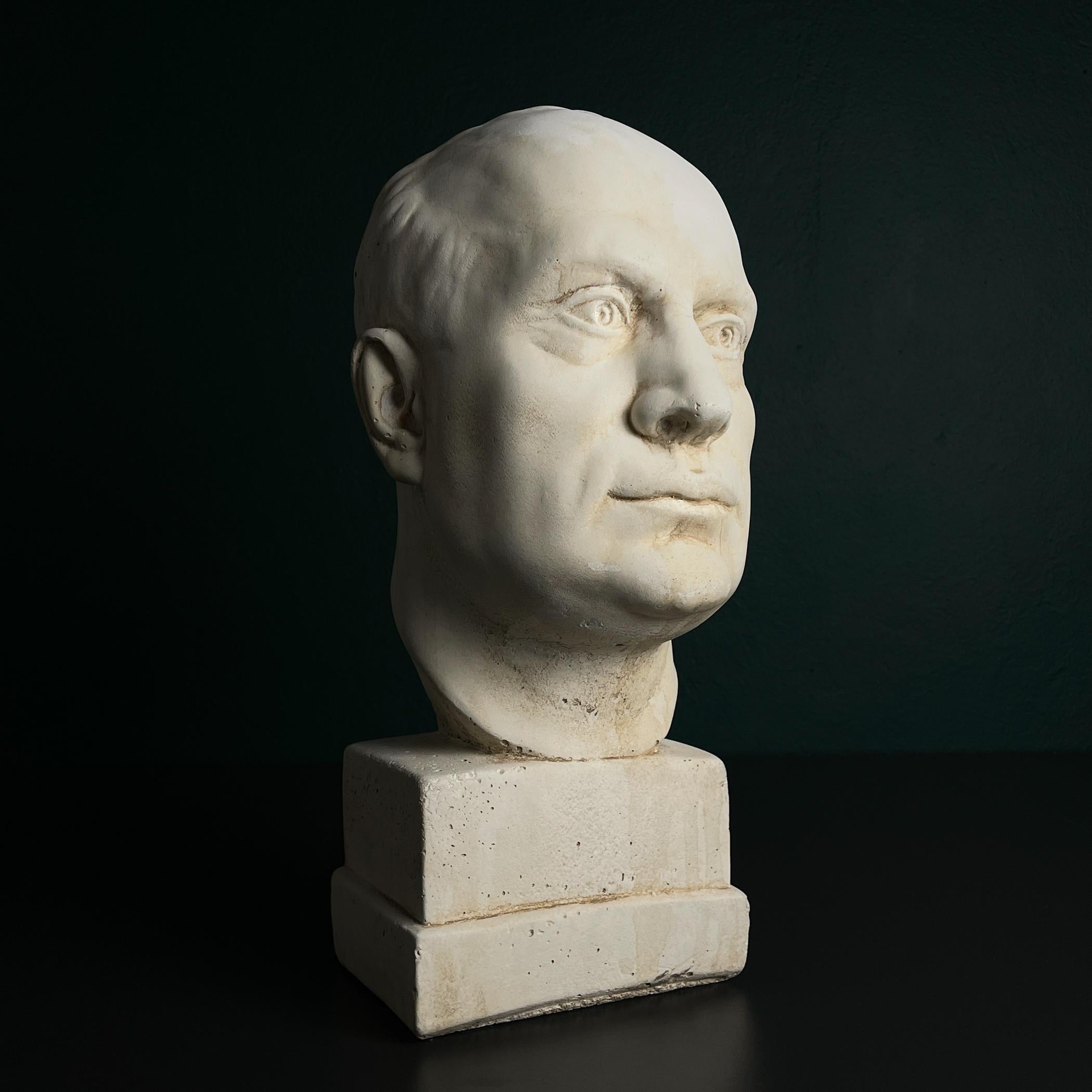 Italiano Busto in gesso di Benito Mussolini, Italia, anni 1930-40